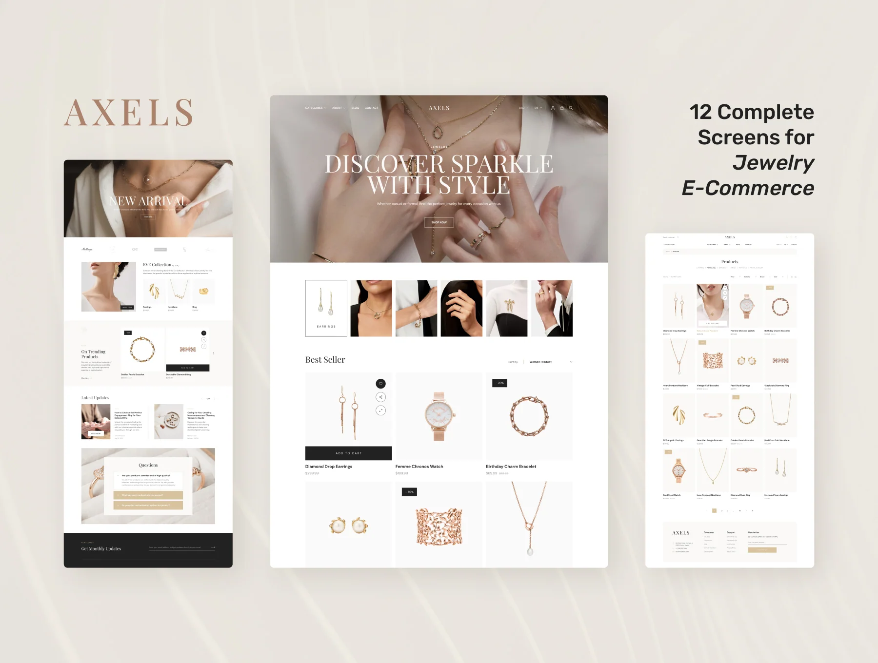 Axels – Jewelry E-Commerce Website UI Figma Template