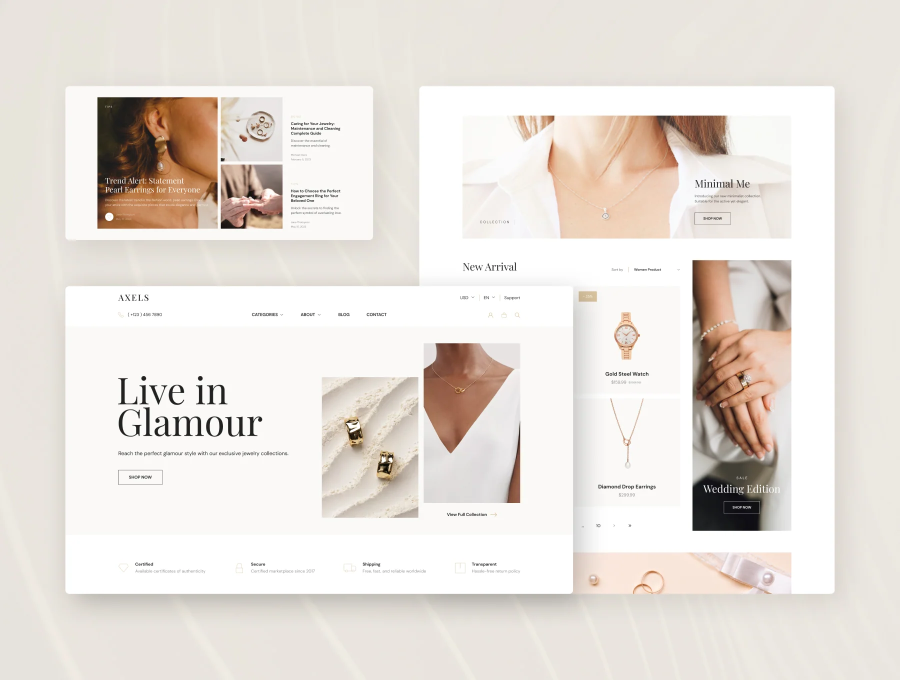 Axels – Jewelry E-Commerce Website UI Figma Template 2