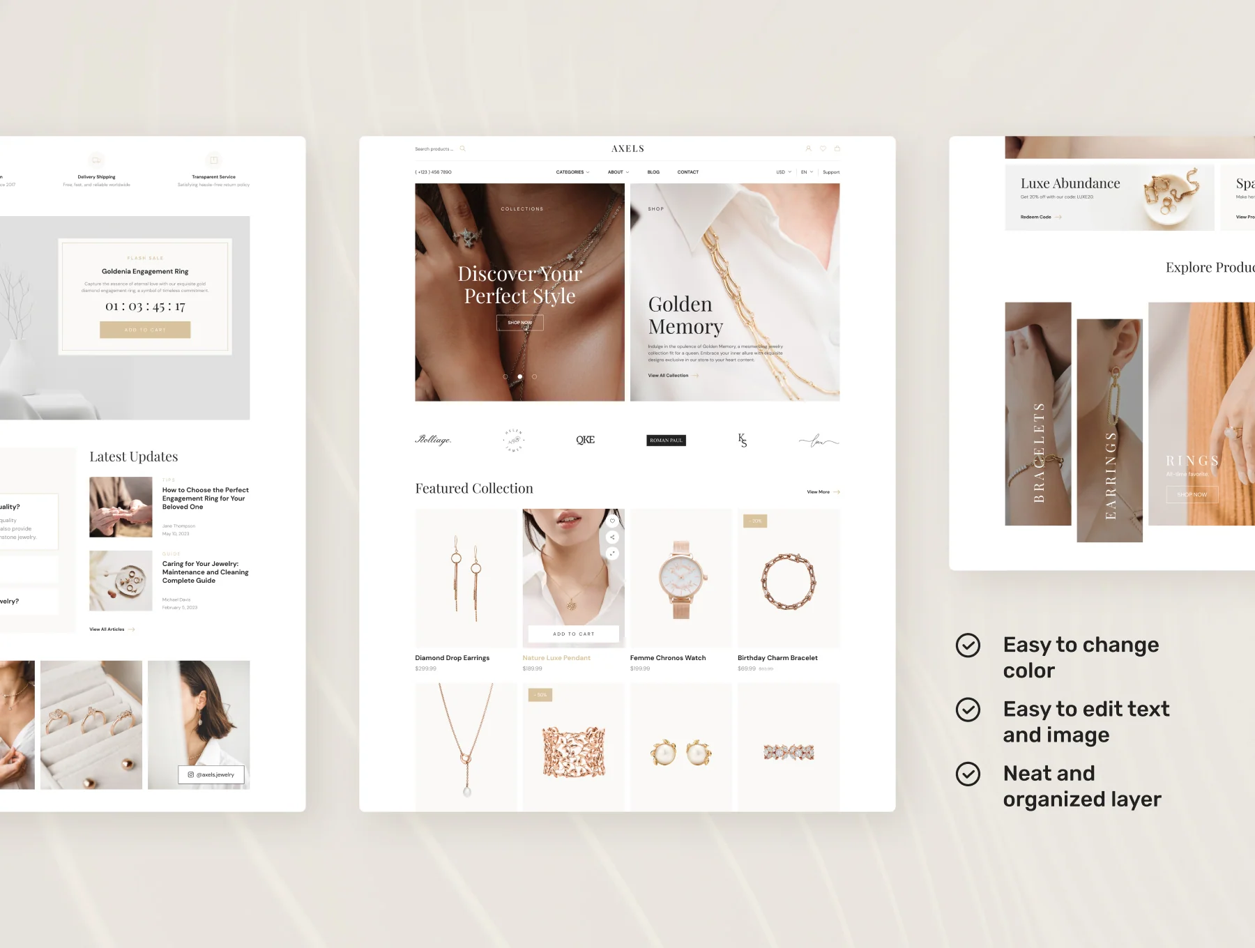 Axels – Jewelry E-Commerce Website UI Figma Template 3