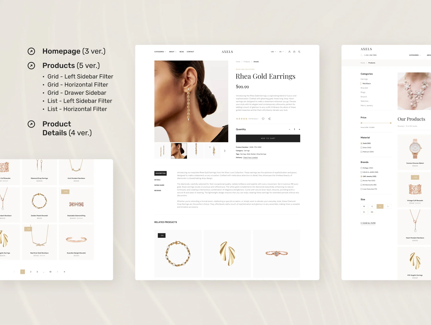 Axels – Jewelry E-Commerce Website UI Figma Template 4