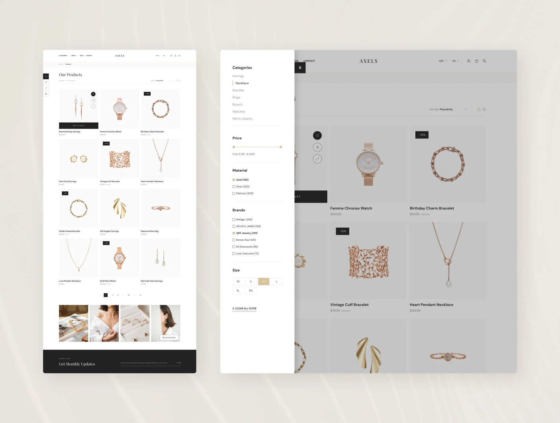 Axels – Jewelry E-Commerce Website UI Figma Template 6