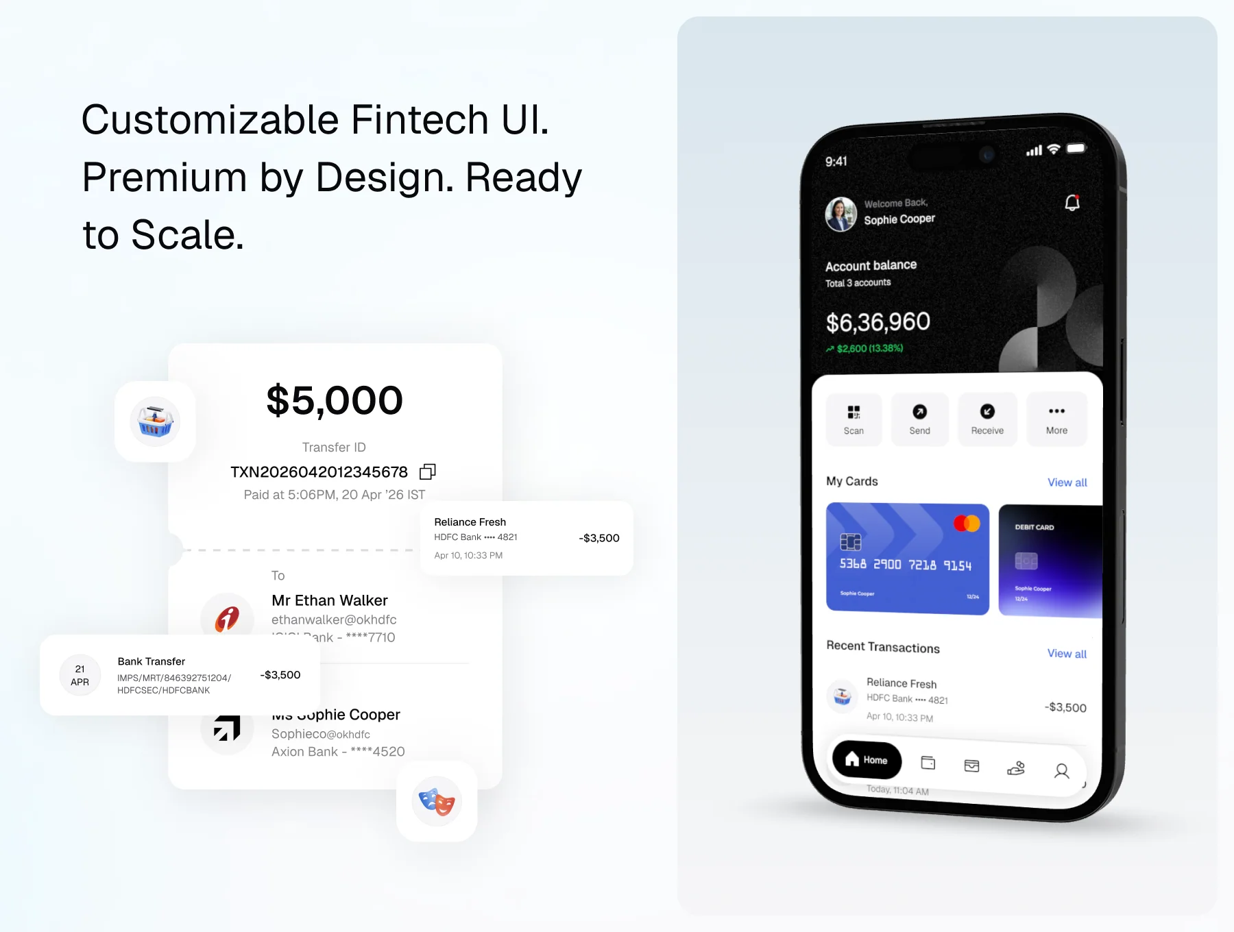 Axion - monochrome banking App UI Kit 2