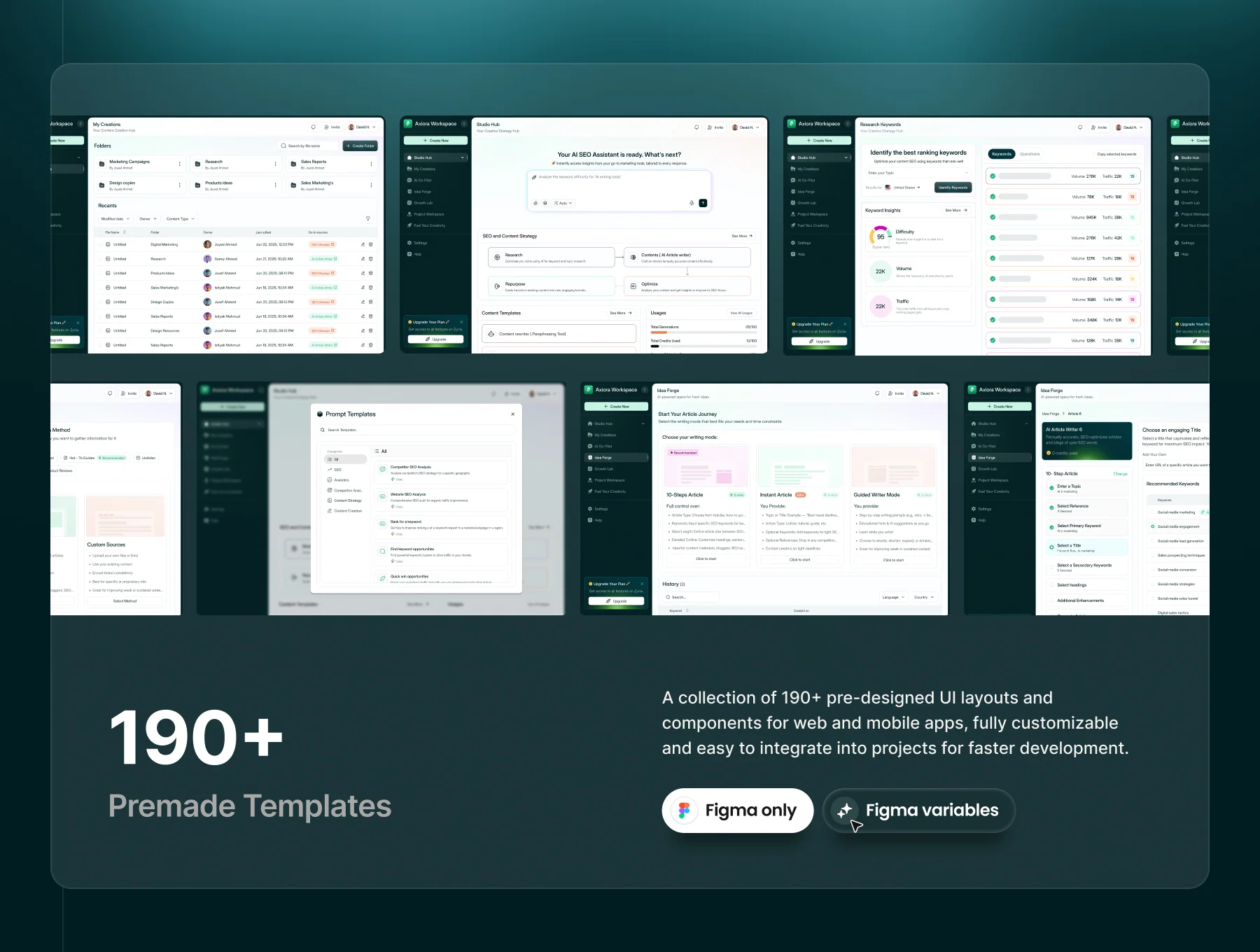 Axiora – AI Writing Assistant Web UI Kit 3