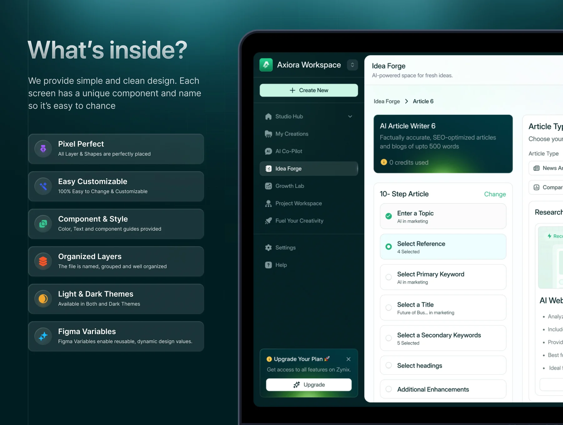 Axiora – AI Writing Assistant Web UI Kit 4