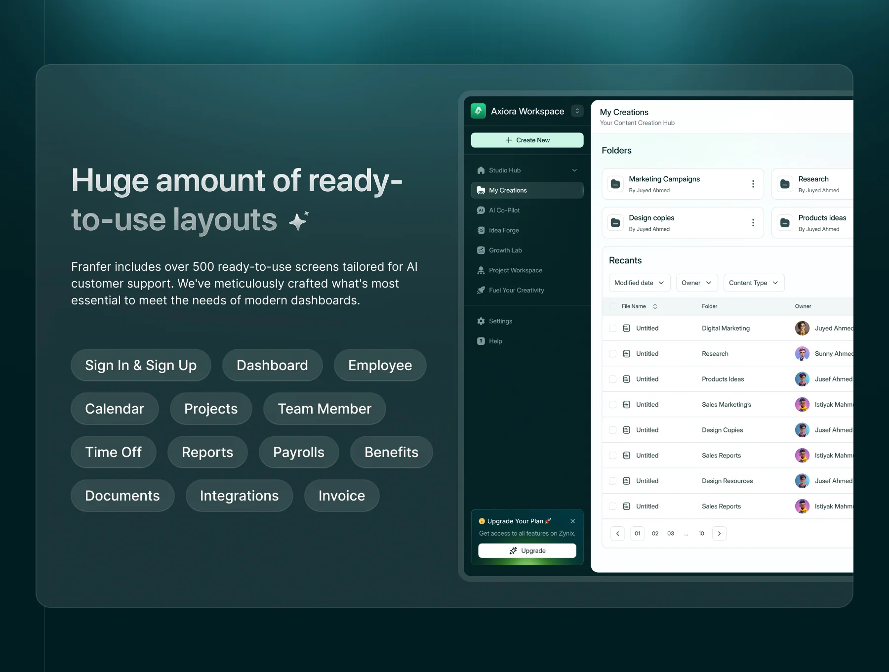 Axiora – AI Writing Assistant Web UI Kit 5