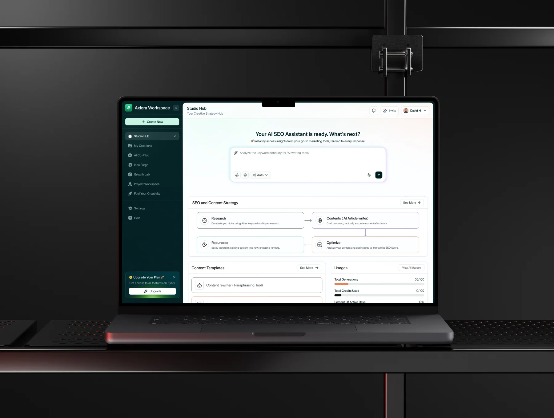 Axiora – AI Writing Assistant Web UI Kit 6