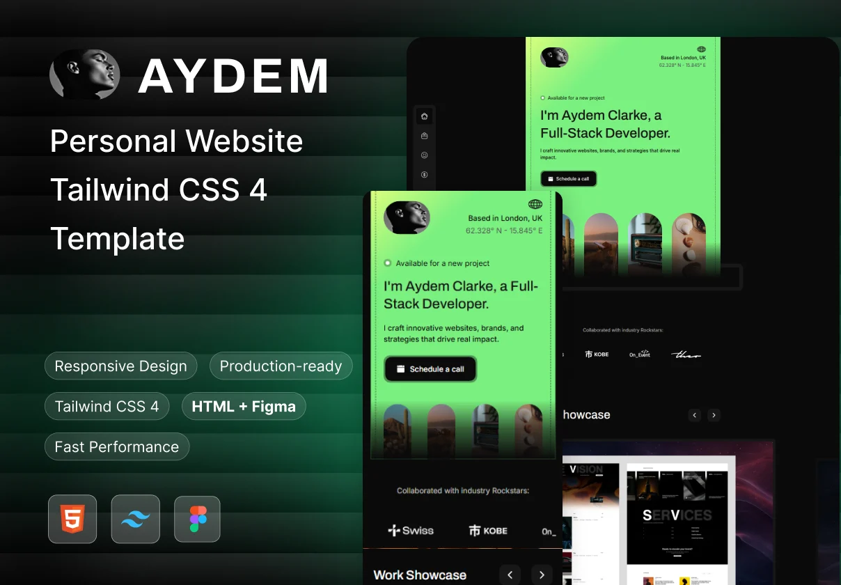 Aydem - Personal Website Tailwind CSS 4 & Figma Template