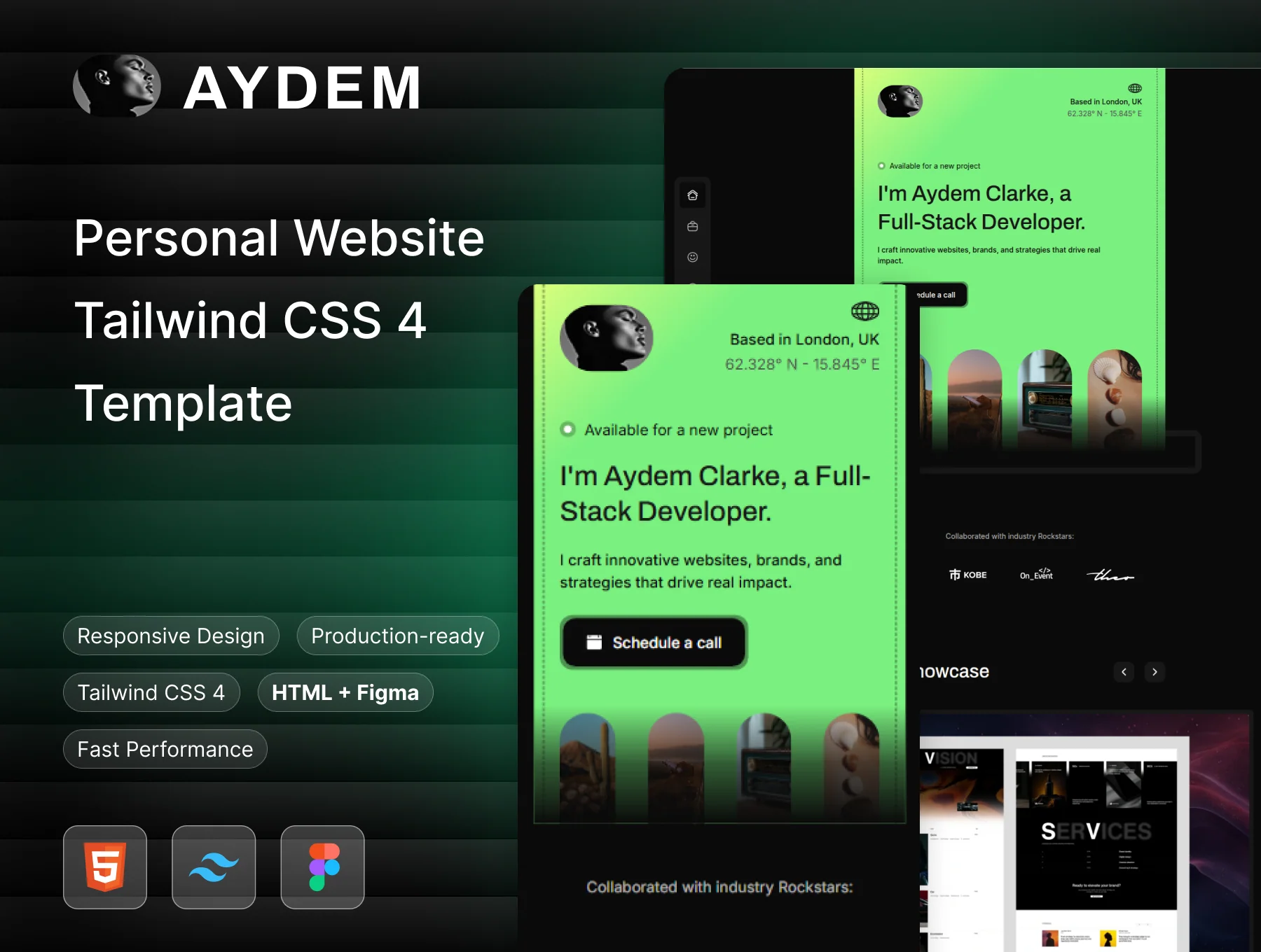 Aydem - Personal Website Tailwind CSS 4 & Figma Template