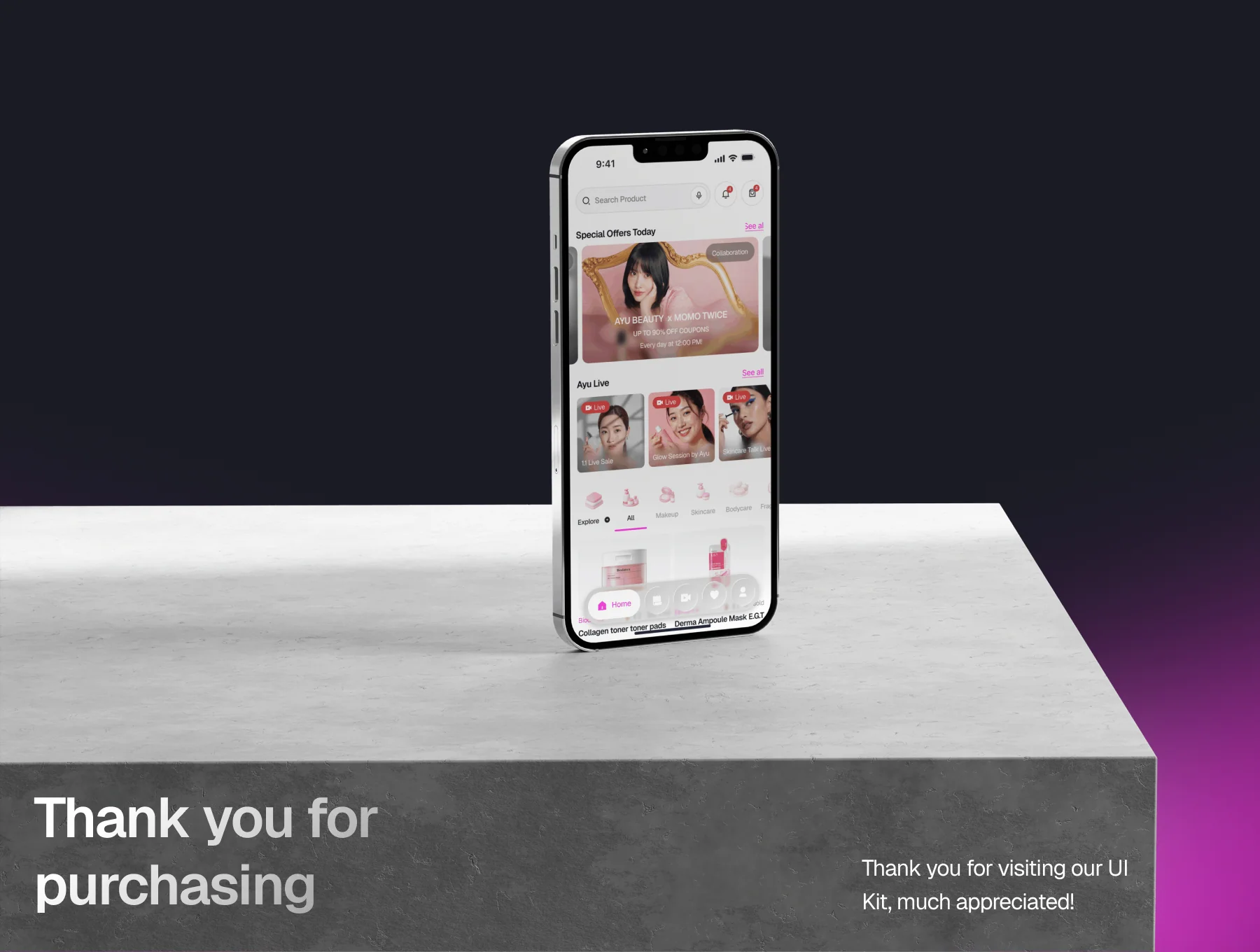 Ayu - Cosmetic E-Commerce App UI Kit 6