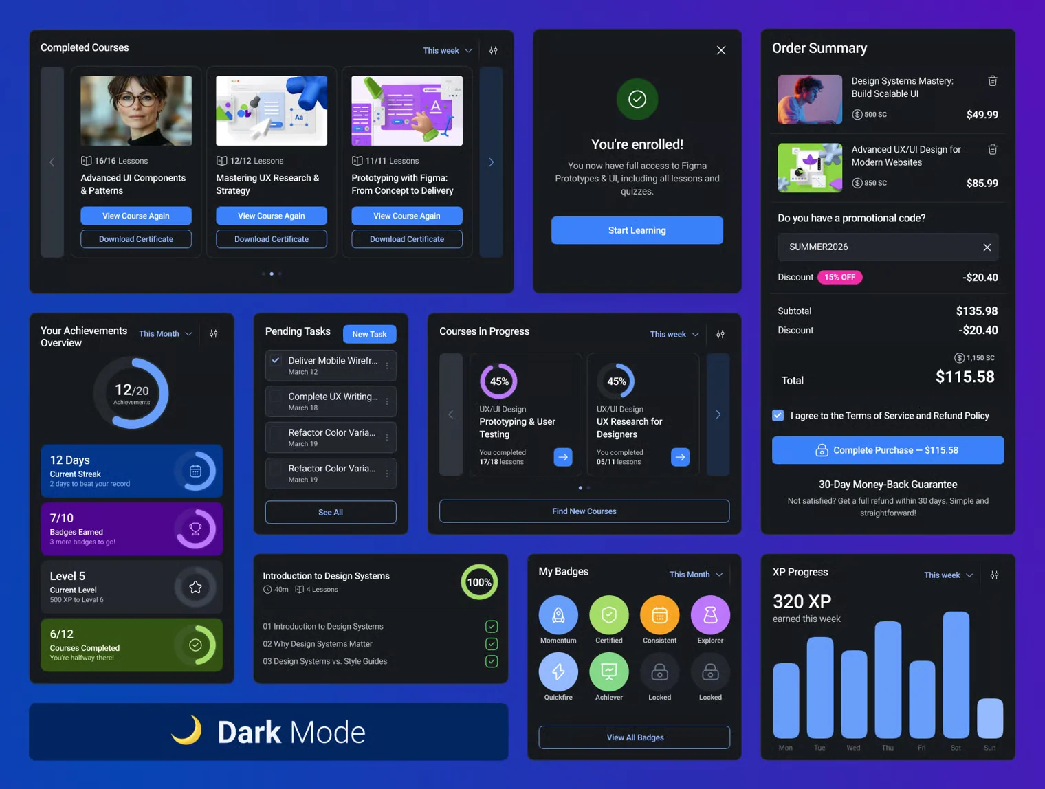 Azzura — E-Learning UI Kit for Fig 4