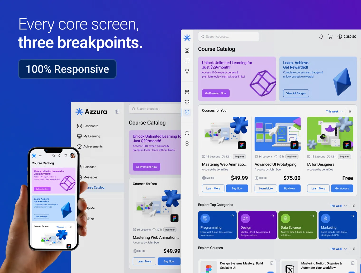 Azzura — E-Learning UI Kit for Fig 5