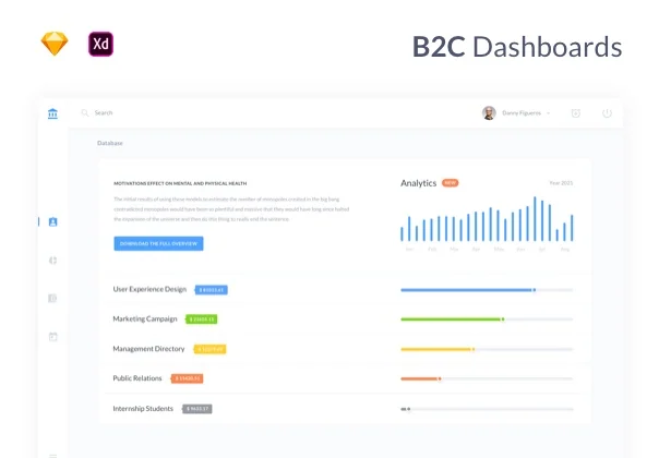 B2C Dashboards UI Kit