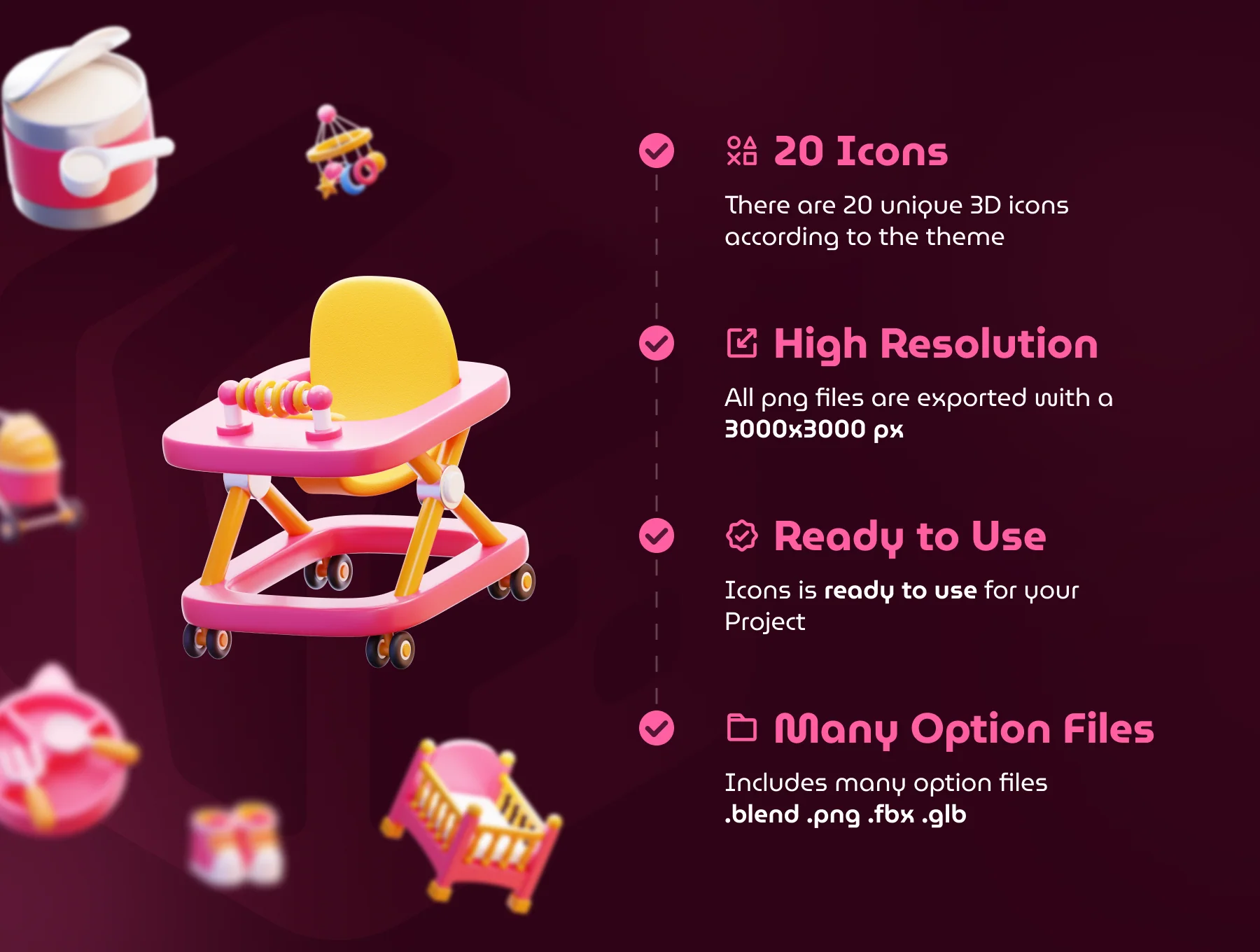Baby Stuff 3D Icon Set 3