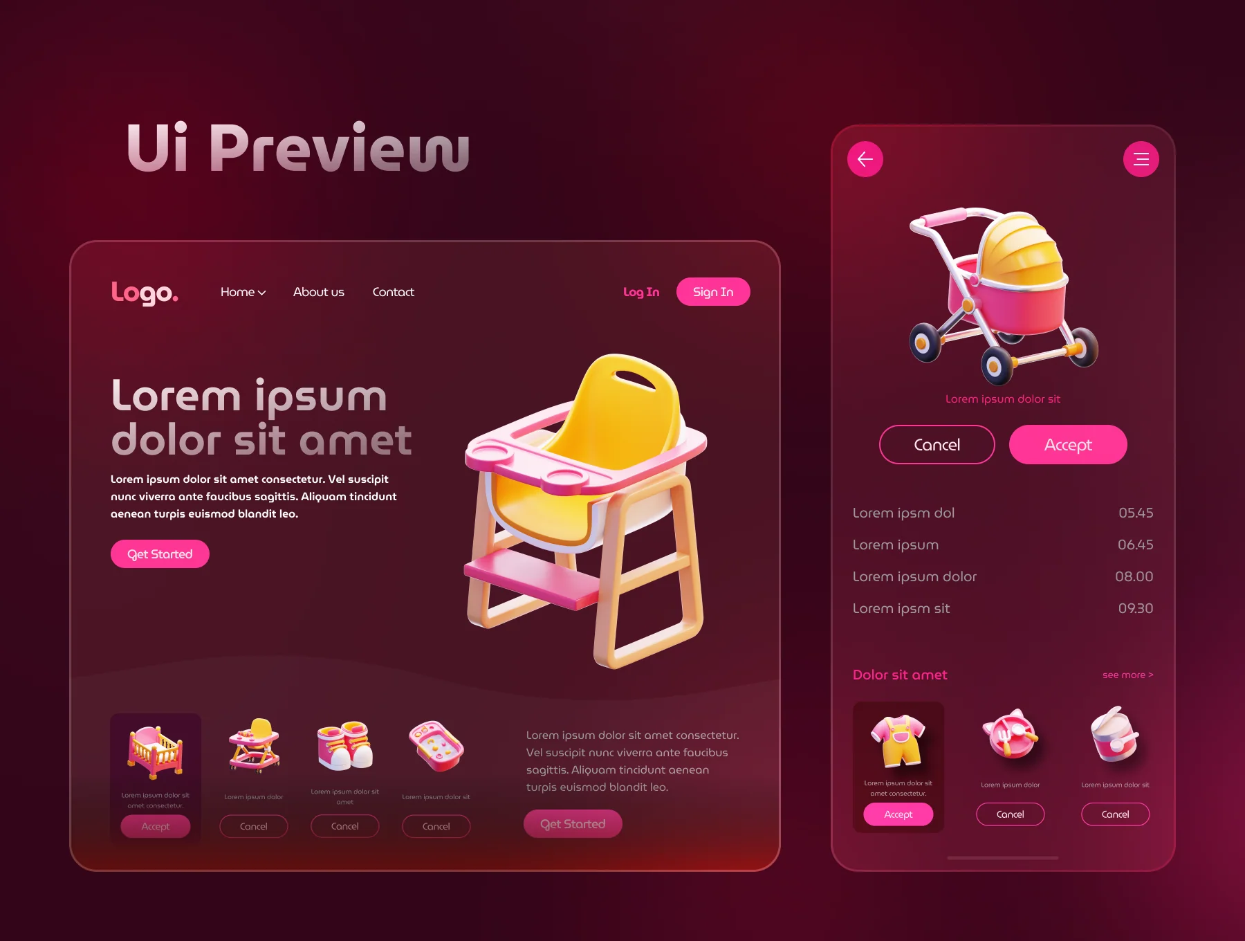 Baby Stuff 3D Icon Set 5