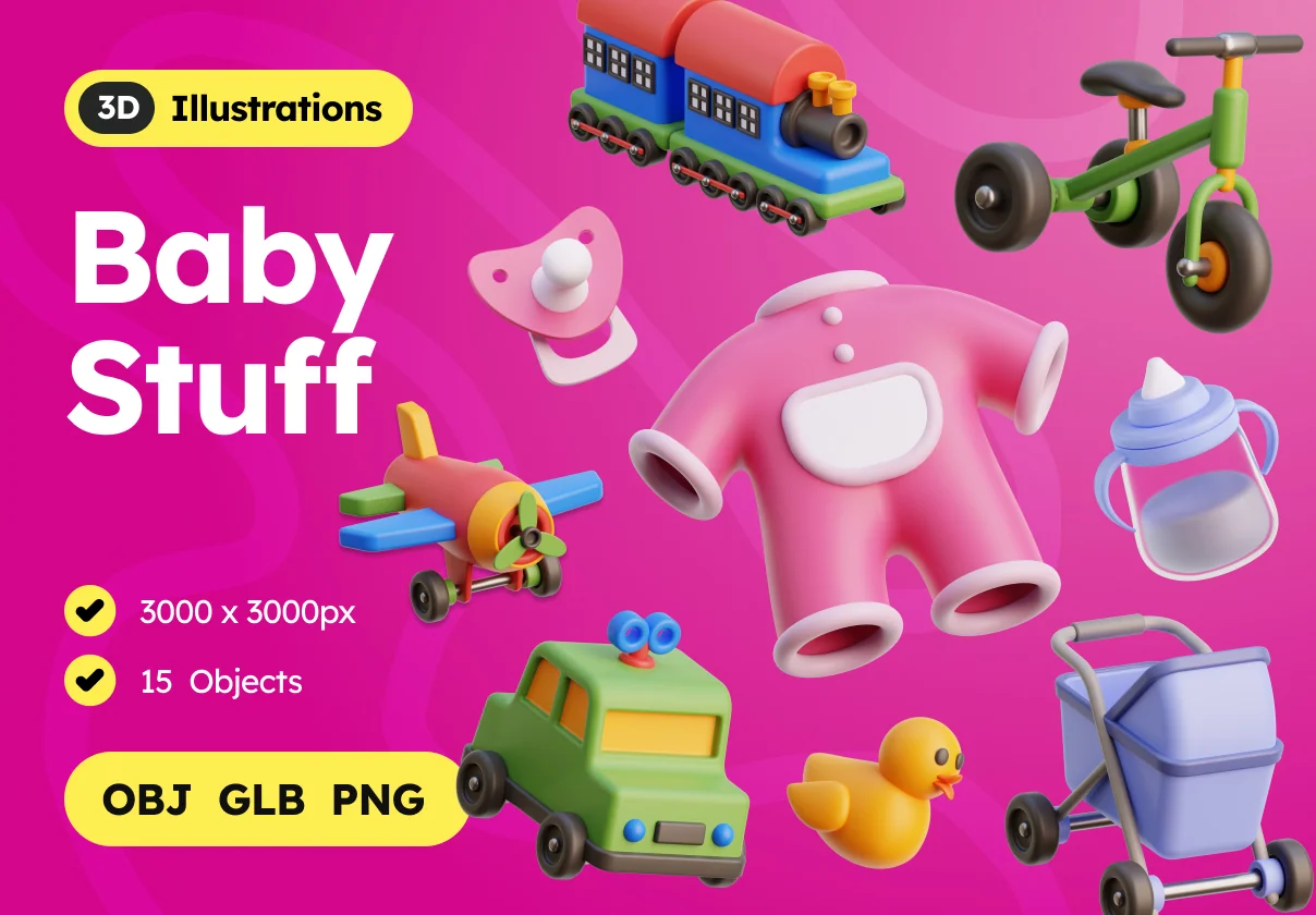 Baby Stuff 3D Icons