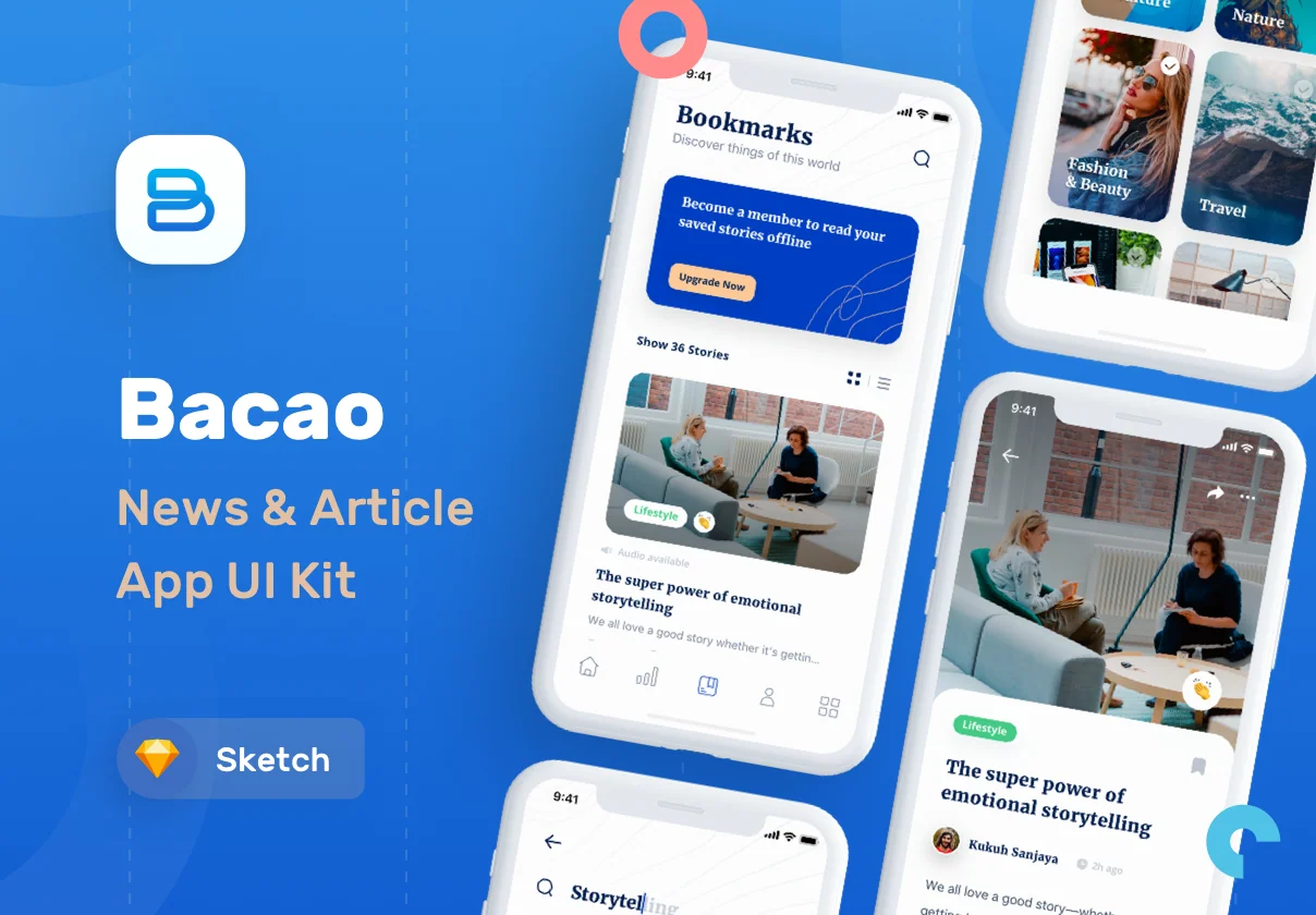 Bacao News and Reader App UI Kit