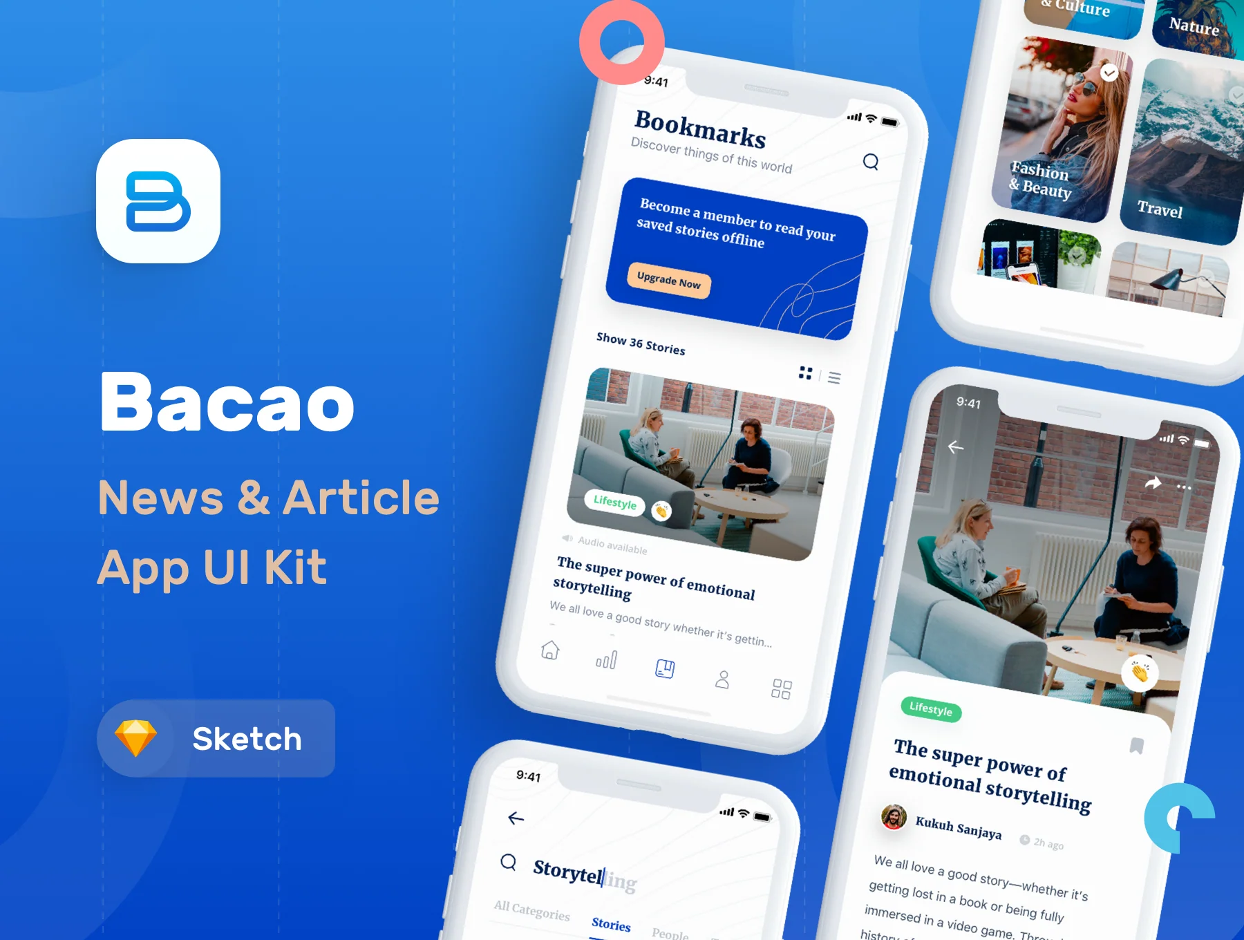 Bacao News and Reader App UI Kit