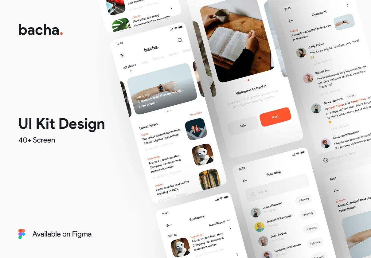 Bacha - News App UI Kit