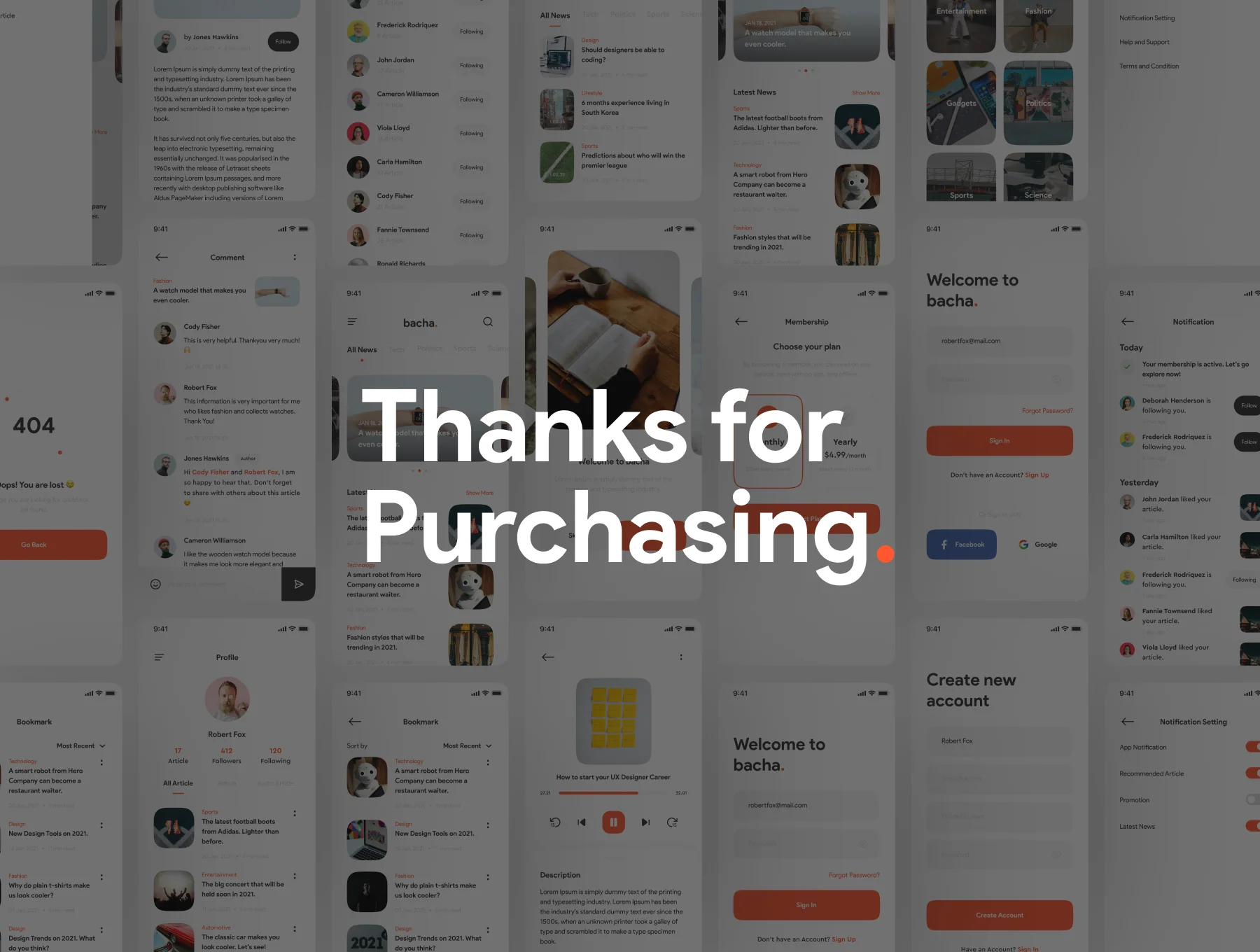 Bacha - News App UI Kit 6