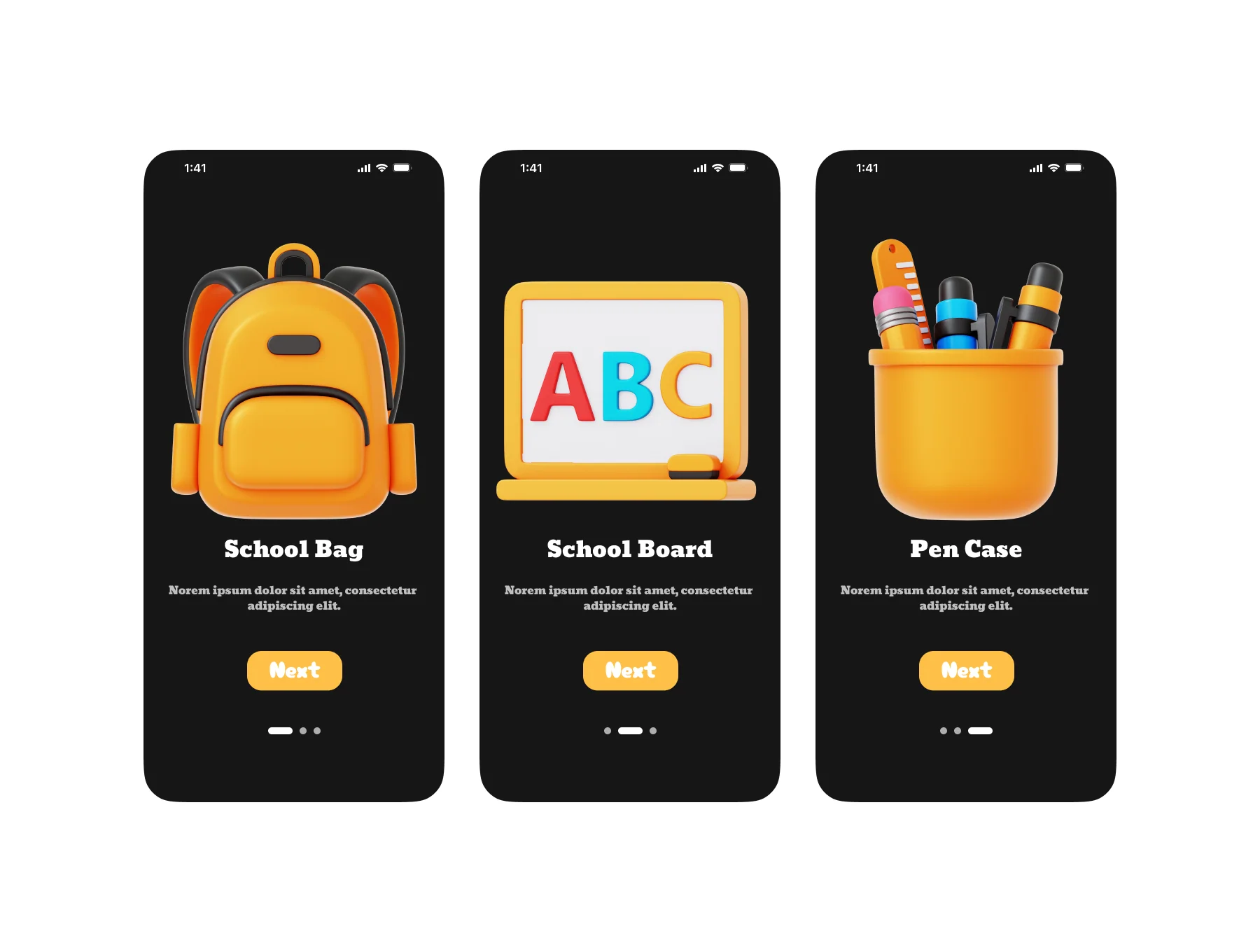 Back To School 3D Icons Set 4