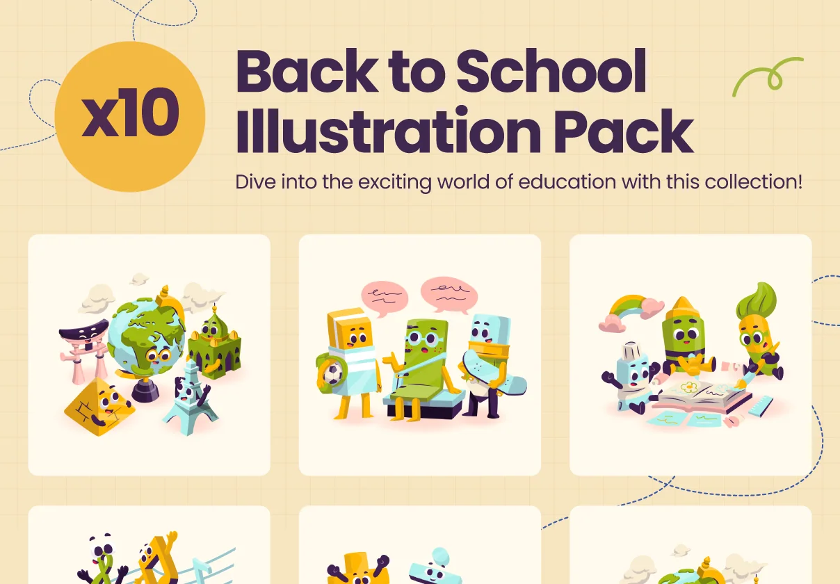 Back to School Illustration Pack