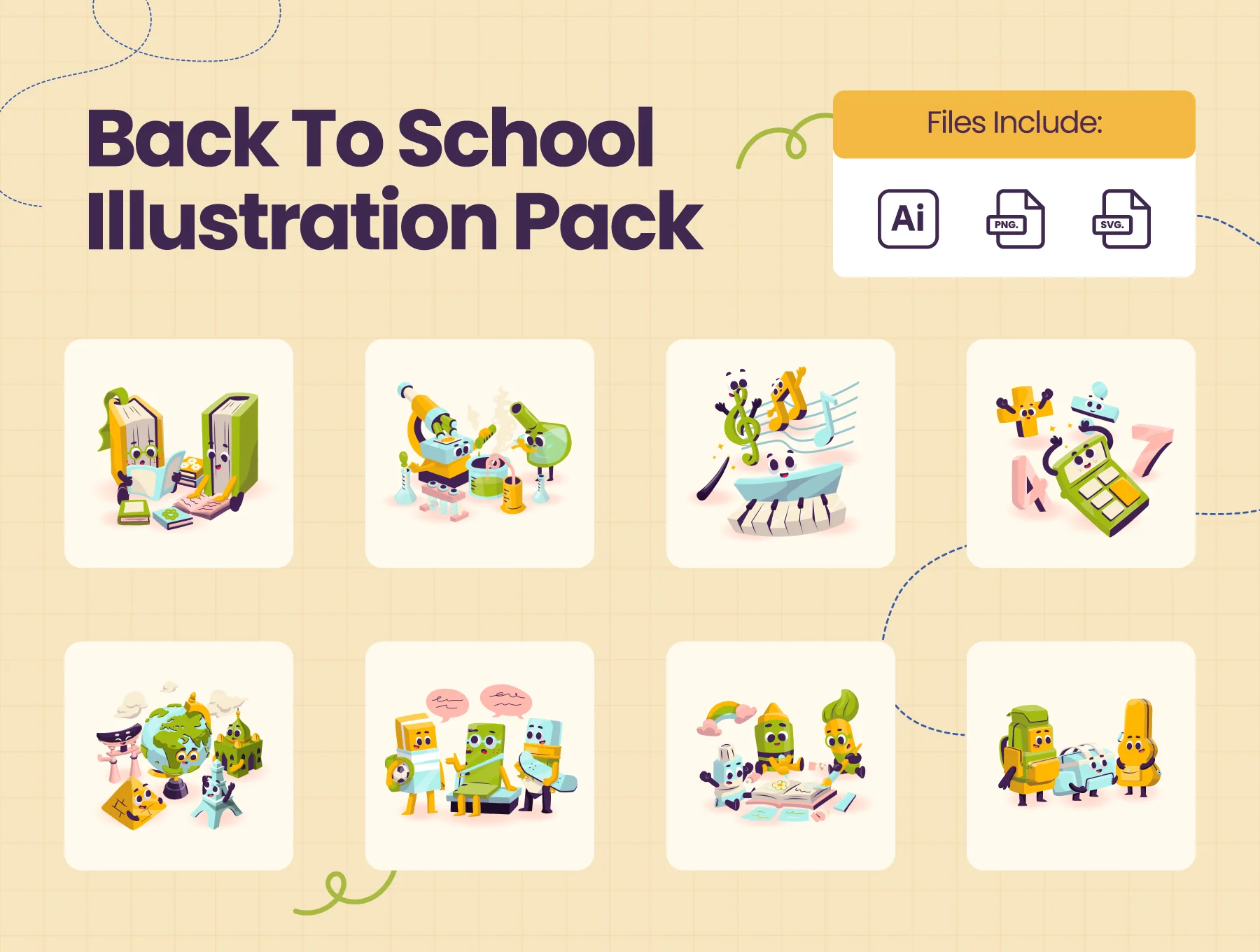 Back to School Illustration Pack