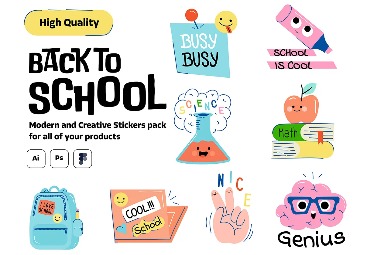 Back to School stickers pack