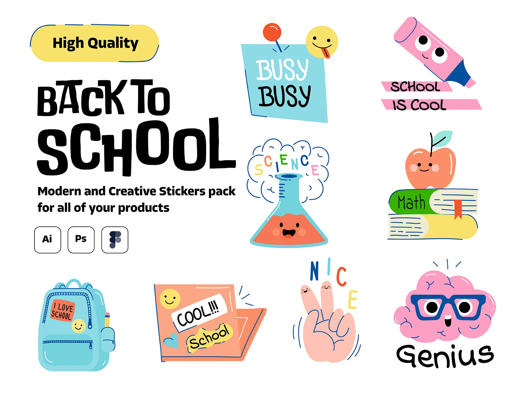 Back to School stickers pack