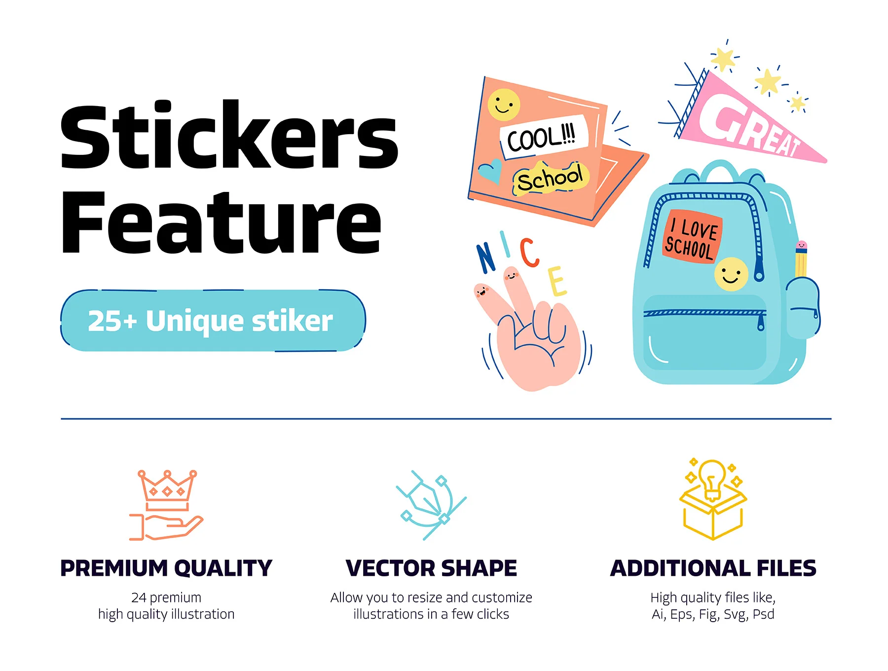 Back to School stickers pack 2