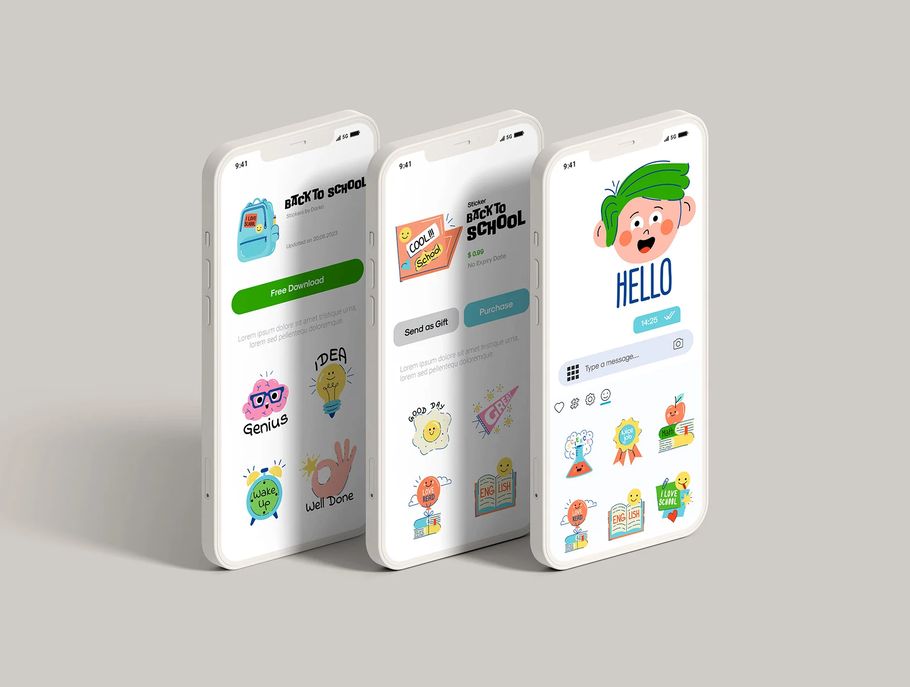 Back to School stickers pack 4