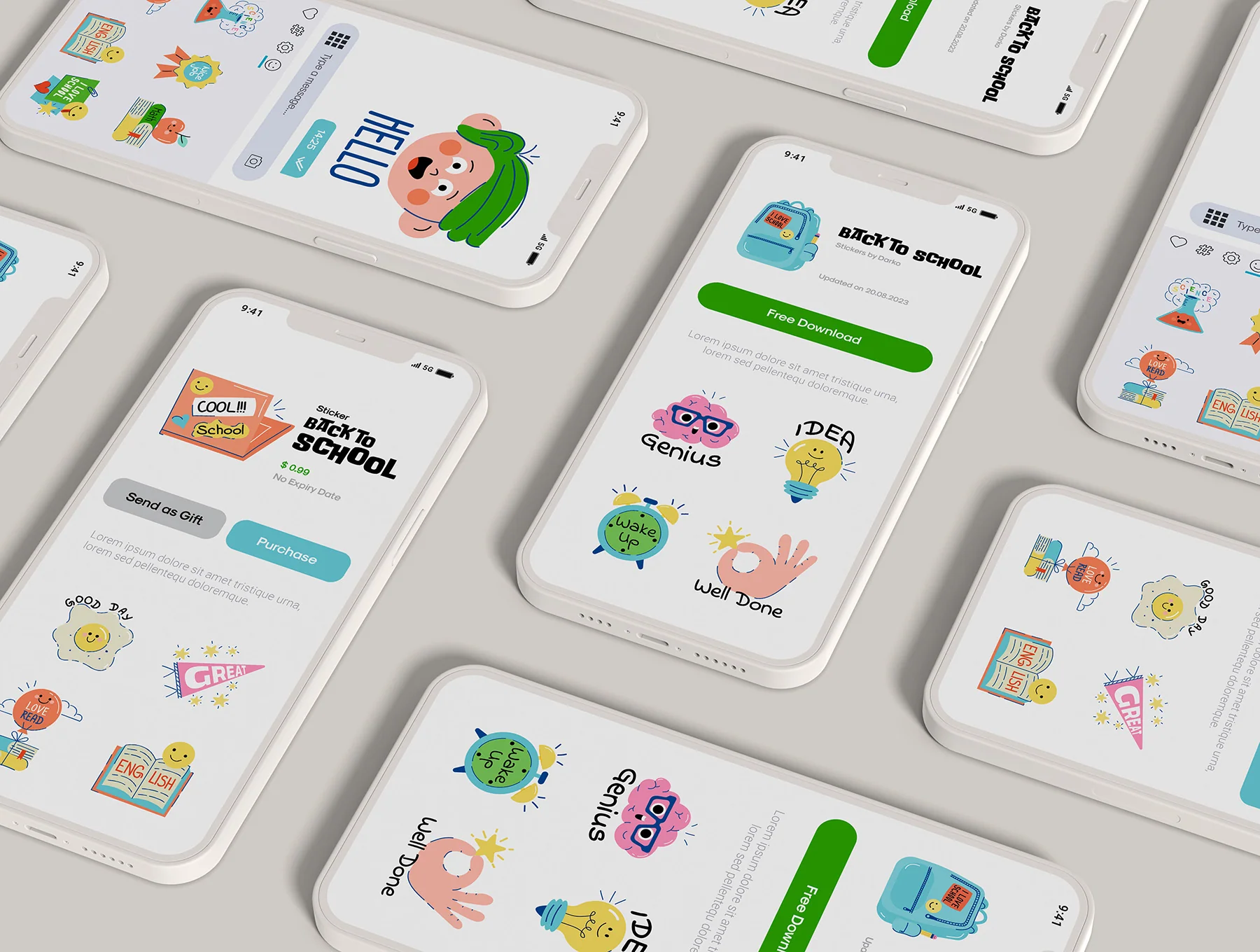 Back to School stickers pack 5