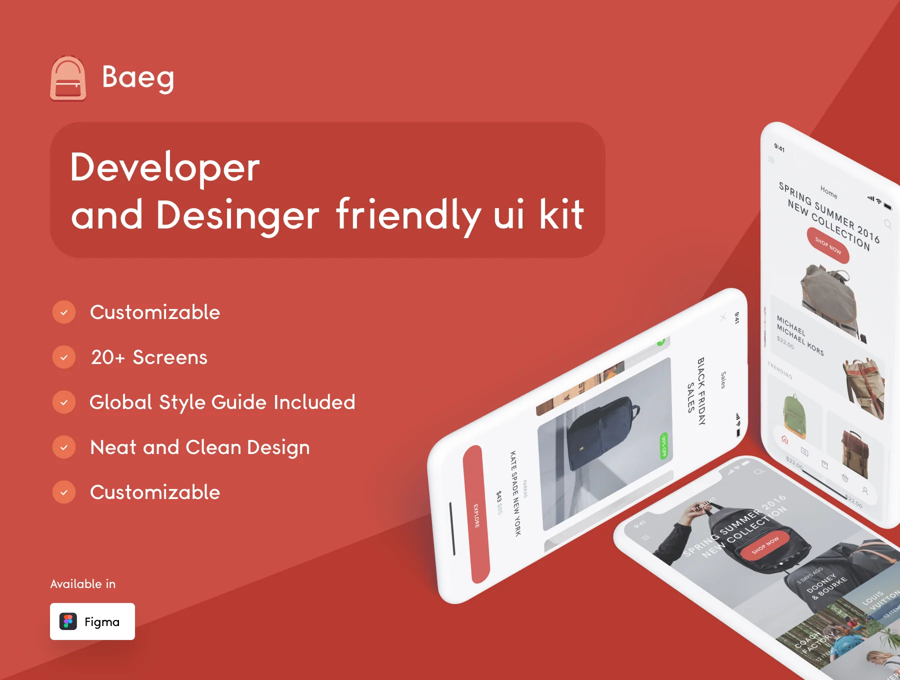 Baeg Ecommerce app ui kit for IOS