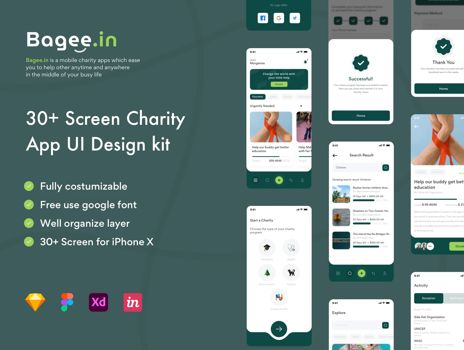 Bageein - Charity UI KIT