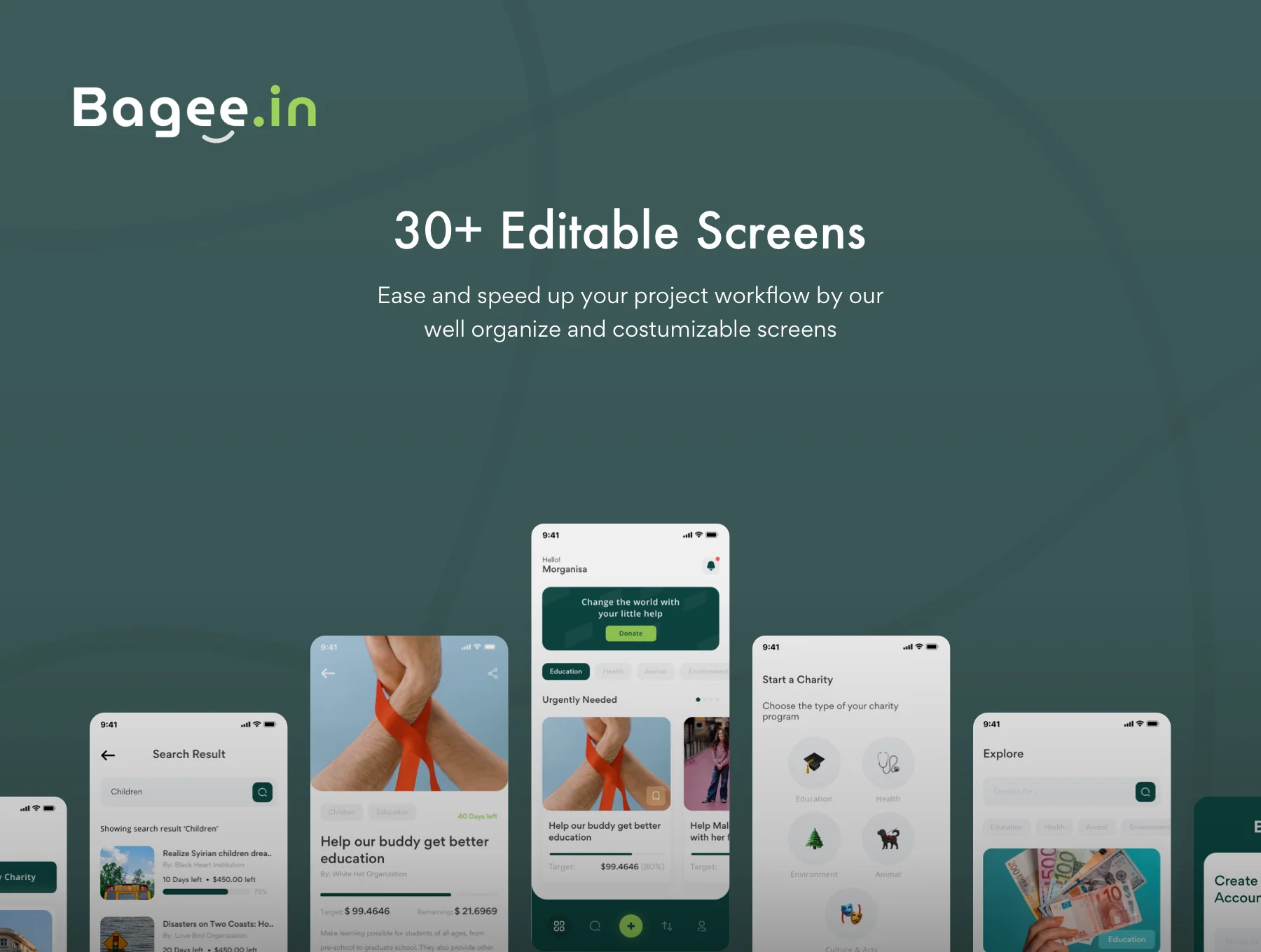 Bageein - Charity UI KIT 4