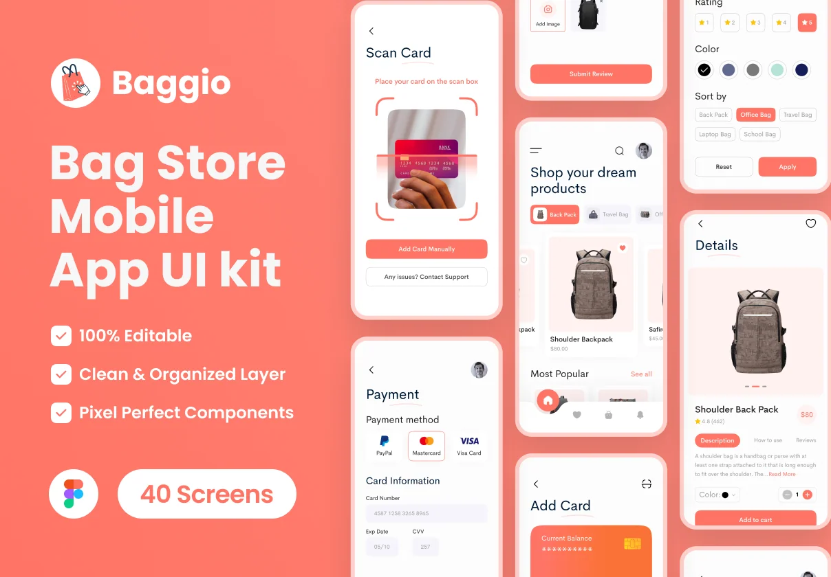 Baggio - Bag Store Mobile App UI Kit