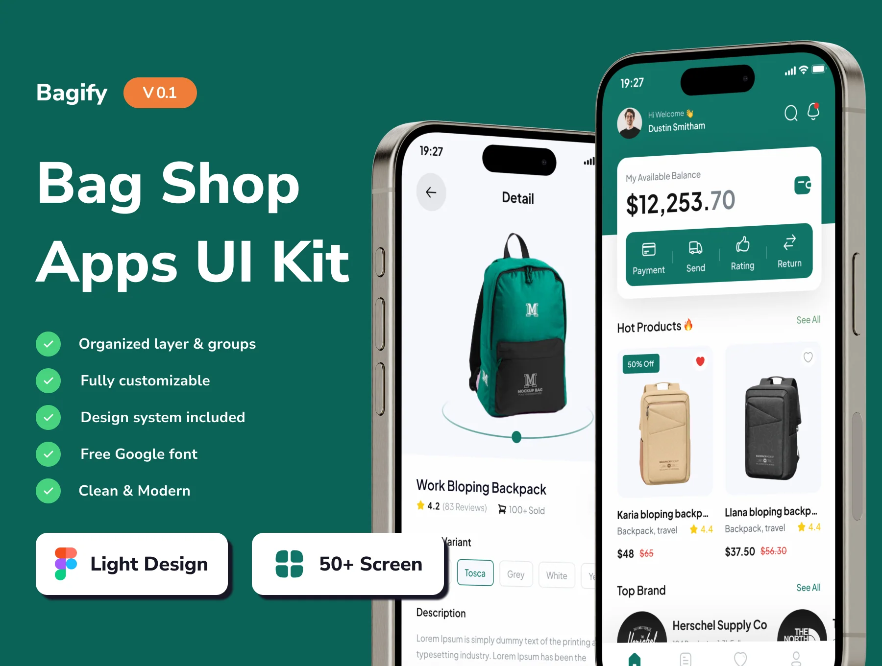 Bagify - Bag Shop E-Commerce Mobile App UI Kits