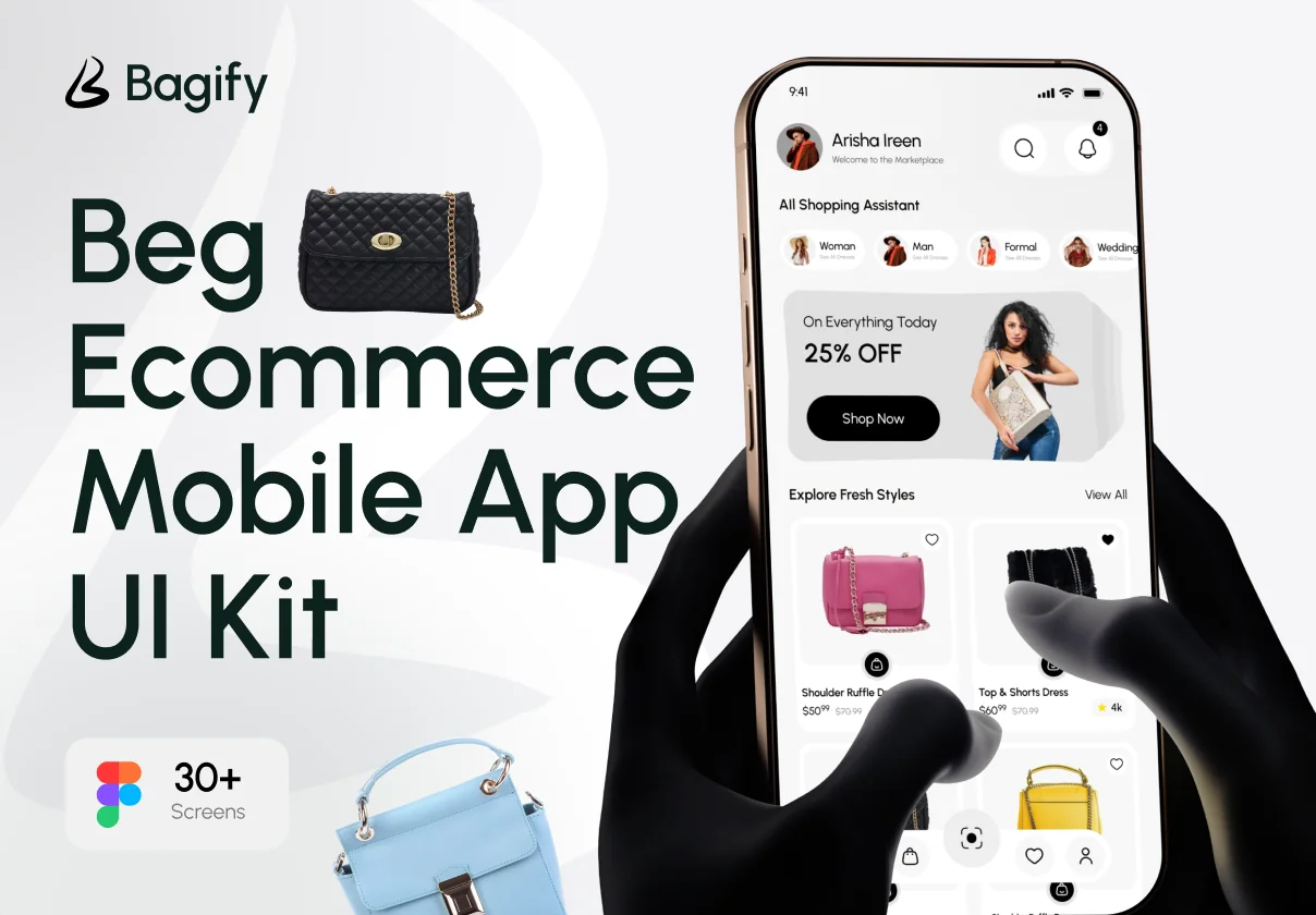 Bagify - Ecommerce Bag Shop App Design UI Kit
