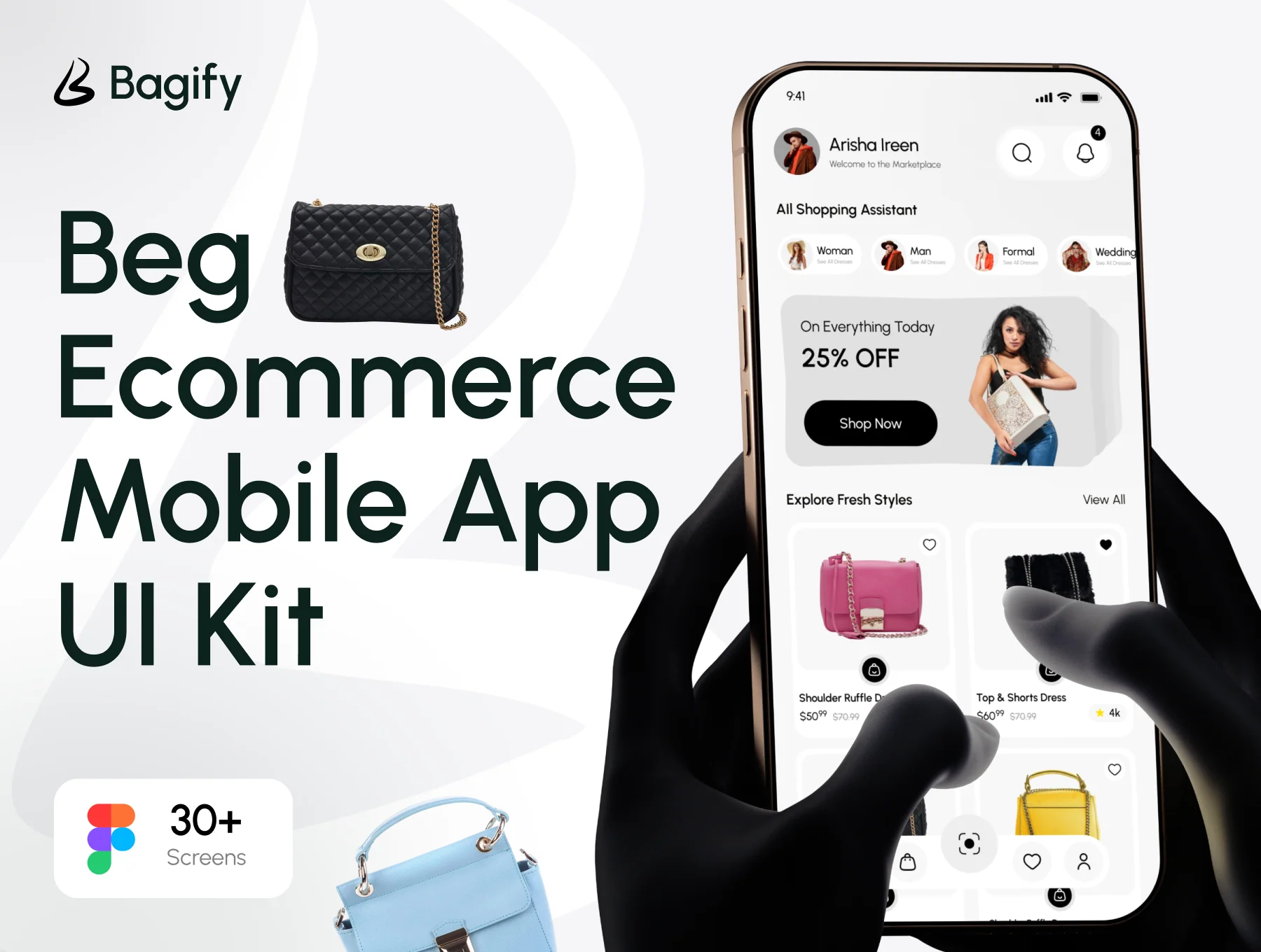 Bagify - Ecommerce Bag Shop App Design UI Kit