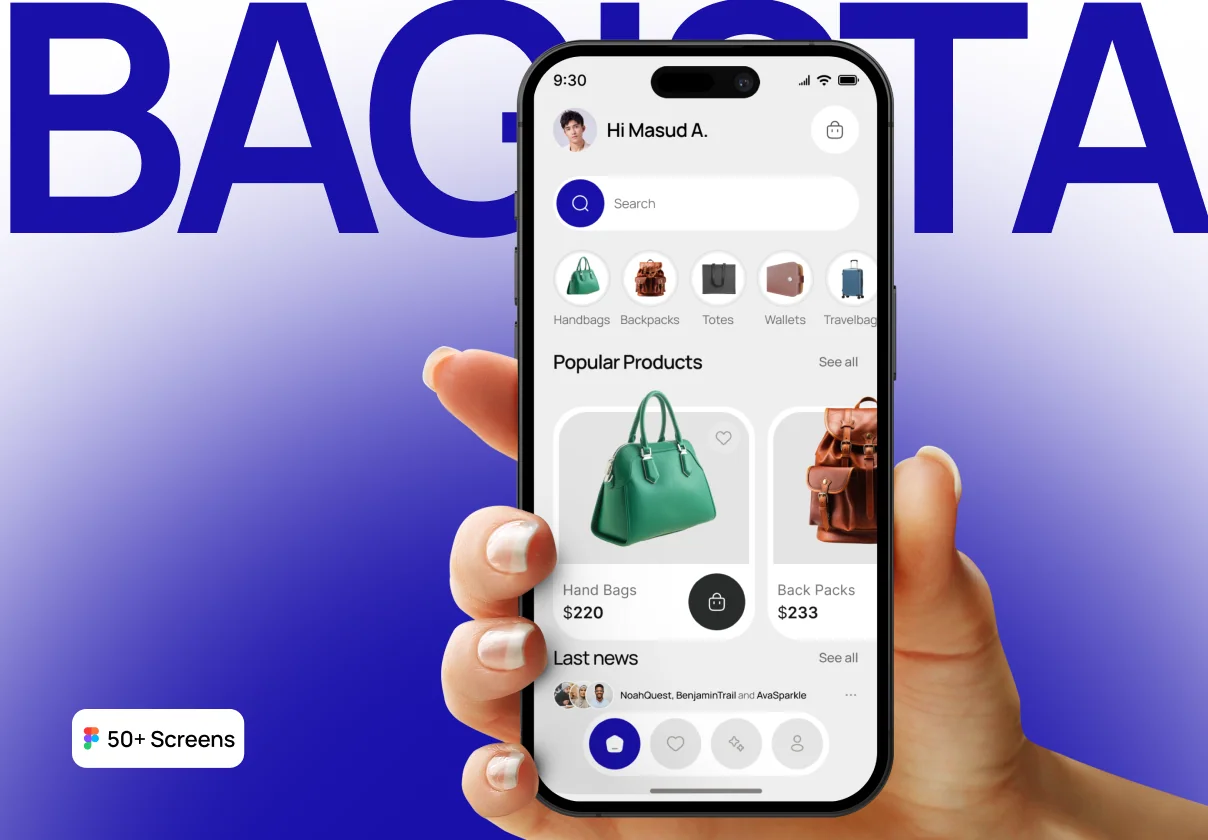 Bagista – Bag Shopping Mobile App UI Kit