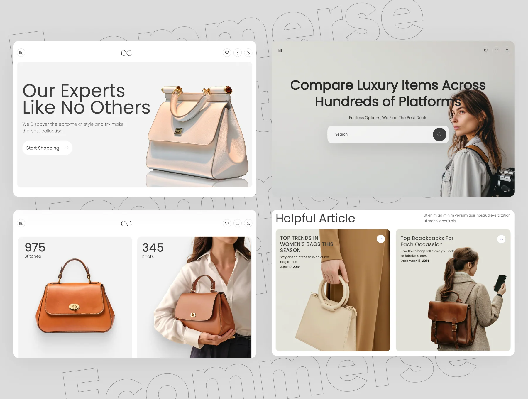 Bags Shoping Ecommerse Website UI kit 2