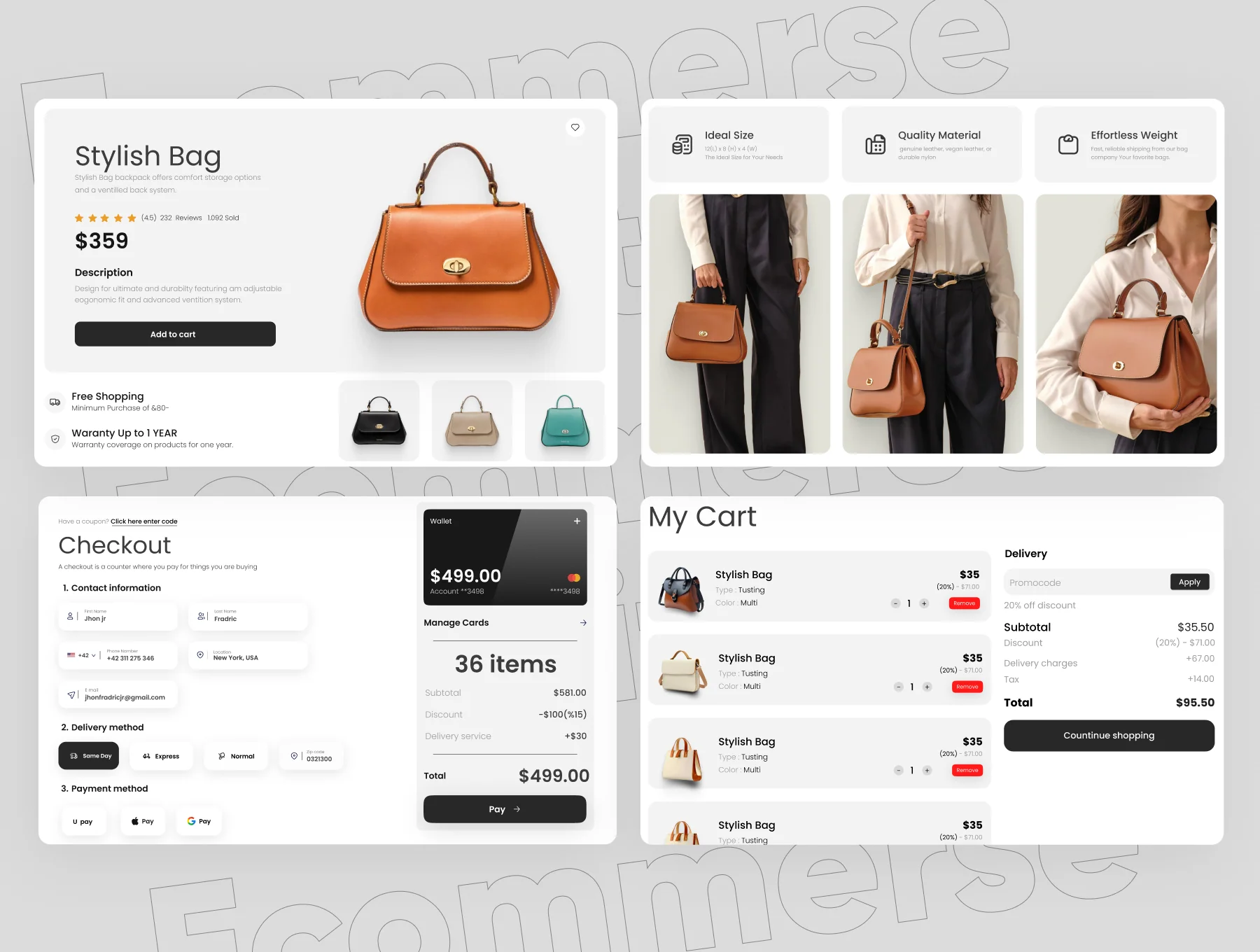 Bags Shoping Ecommerse Website UI kit 3
