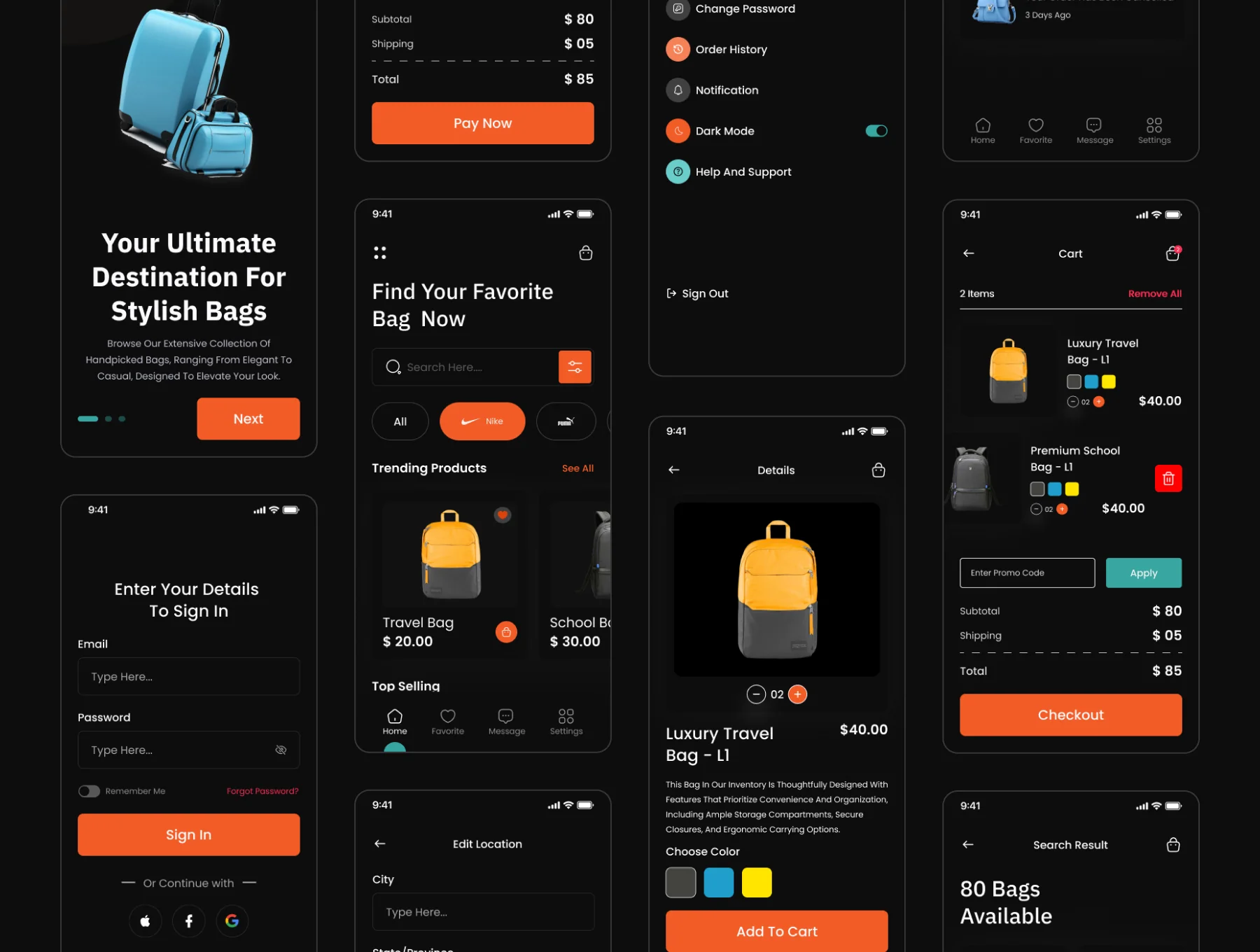 BagSphere - Bag Store App UI Kit 2