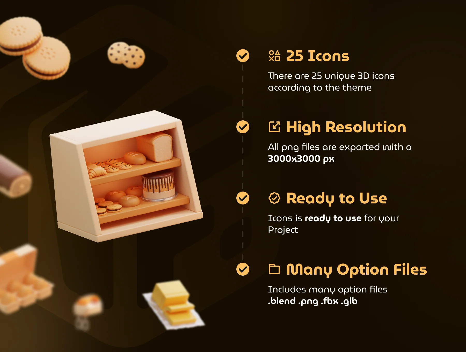 Bakery & Pastry 3D Icon Set 3