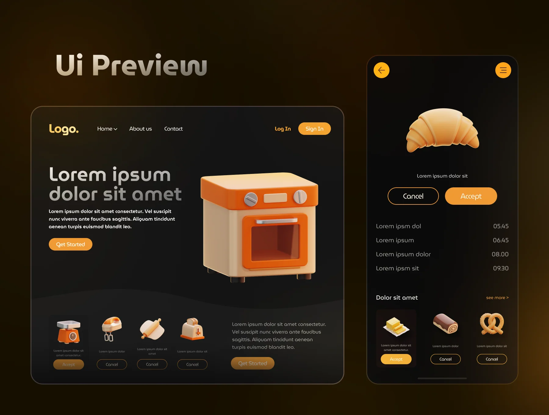 Bakery & Pastry 3D Icon Set 5