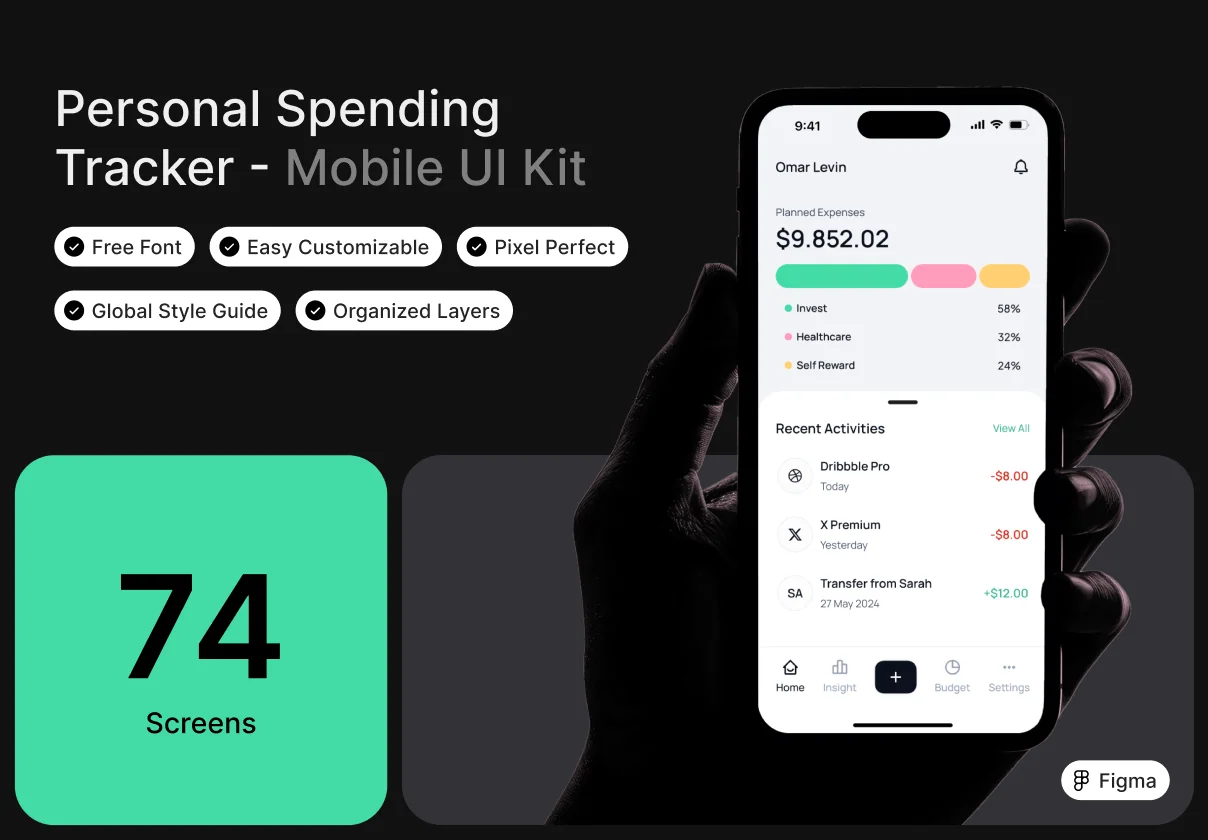 BalancePro - Personal Spending Tracker App UI kit