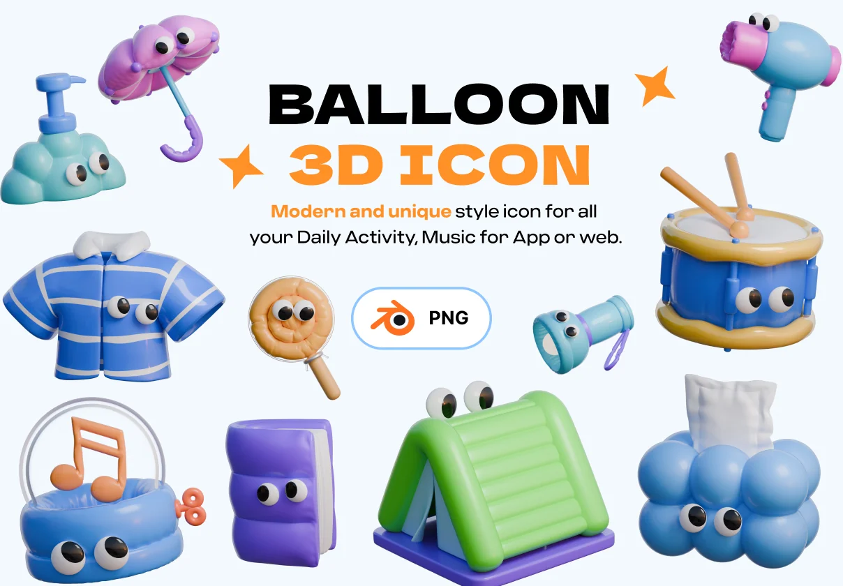 Balloon 3D Icon Pack
