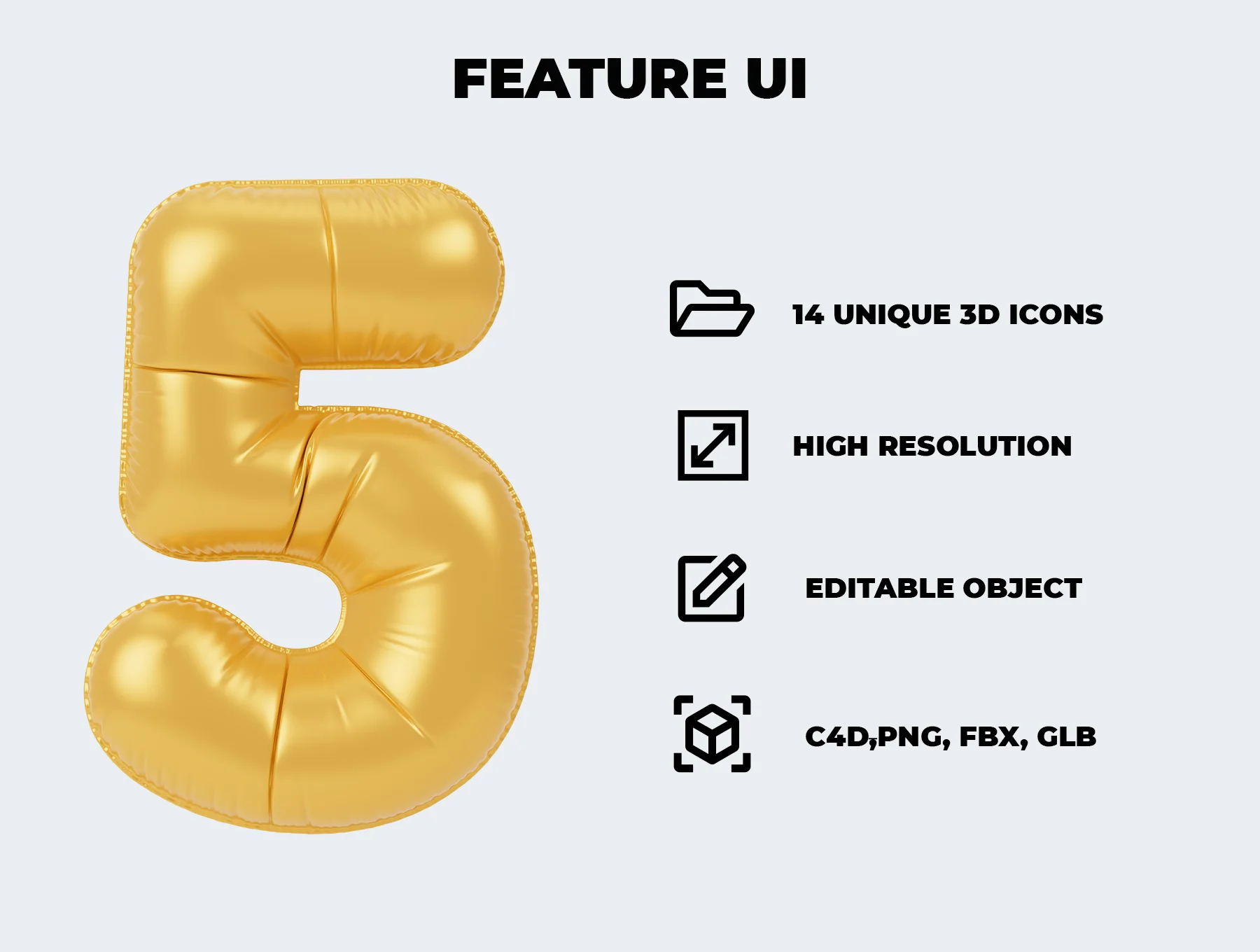 Balloon Numbers 3D Icon Pack 2