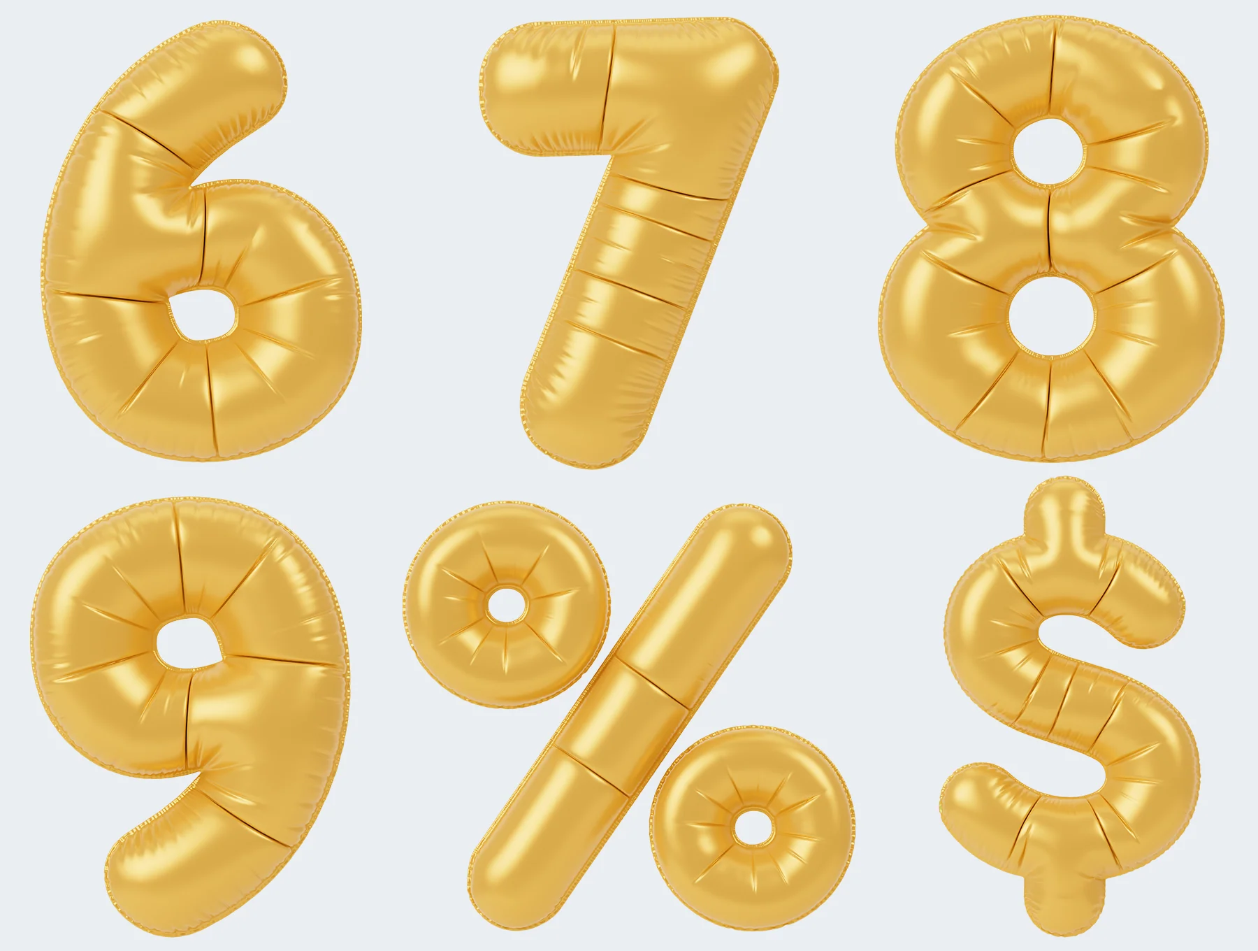 Balloon Numbers 3D Icon Pack 5