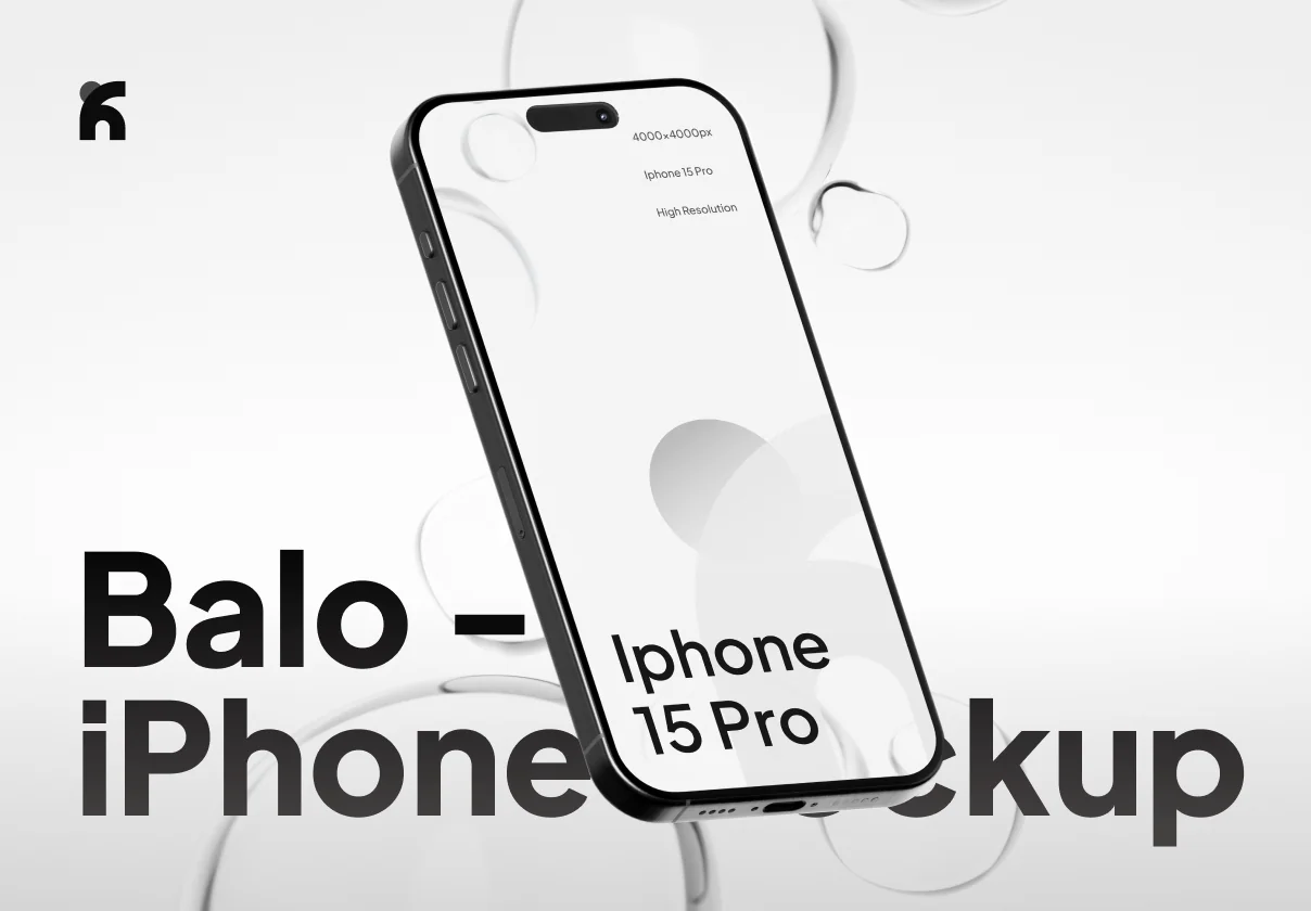 Balo - iPhone 15 Pro Glassy Mockup