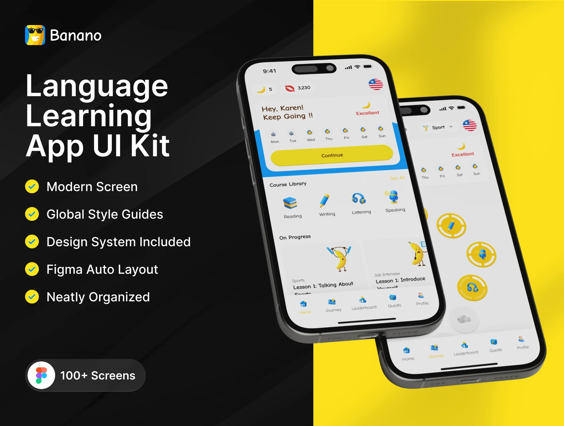 Banano - Language Learning App UI Kit